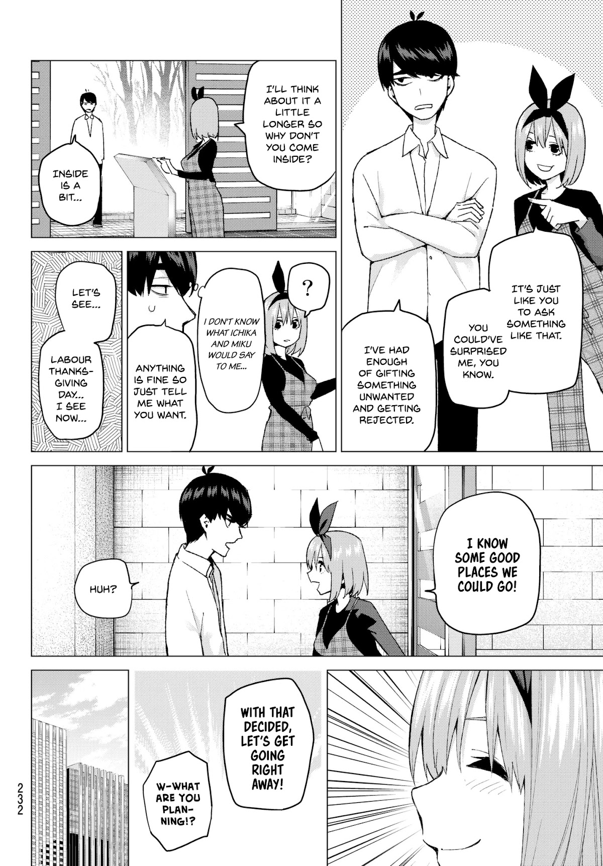Go-Toubun no Hanayome Chapter 36 page 6 - Chapter 36: Labour Thanksgiving Tour ①