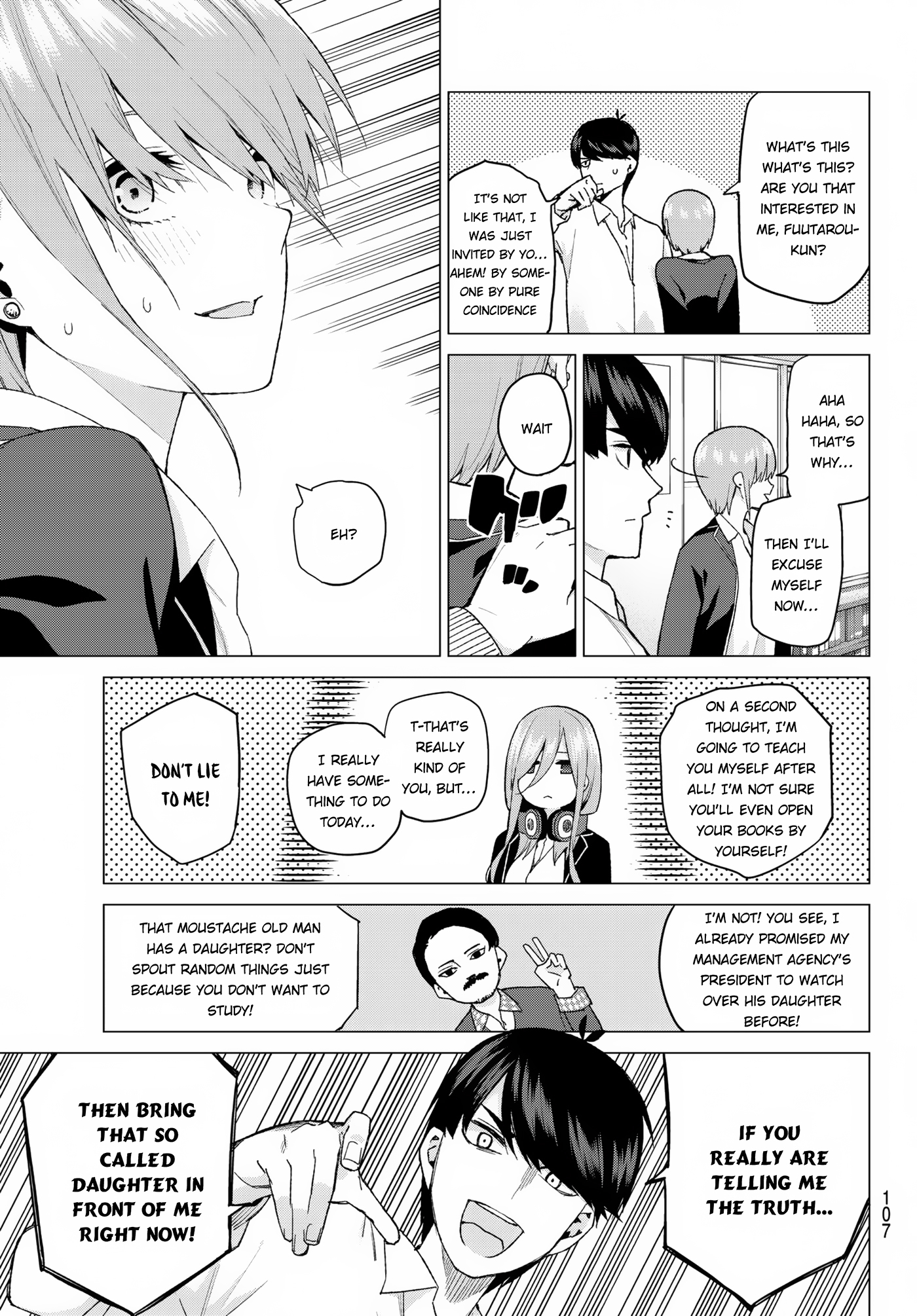 Go-Toubun no Hanayome Chapter 38 page 6 - Chapter 38: Confession in the Living Room
