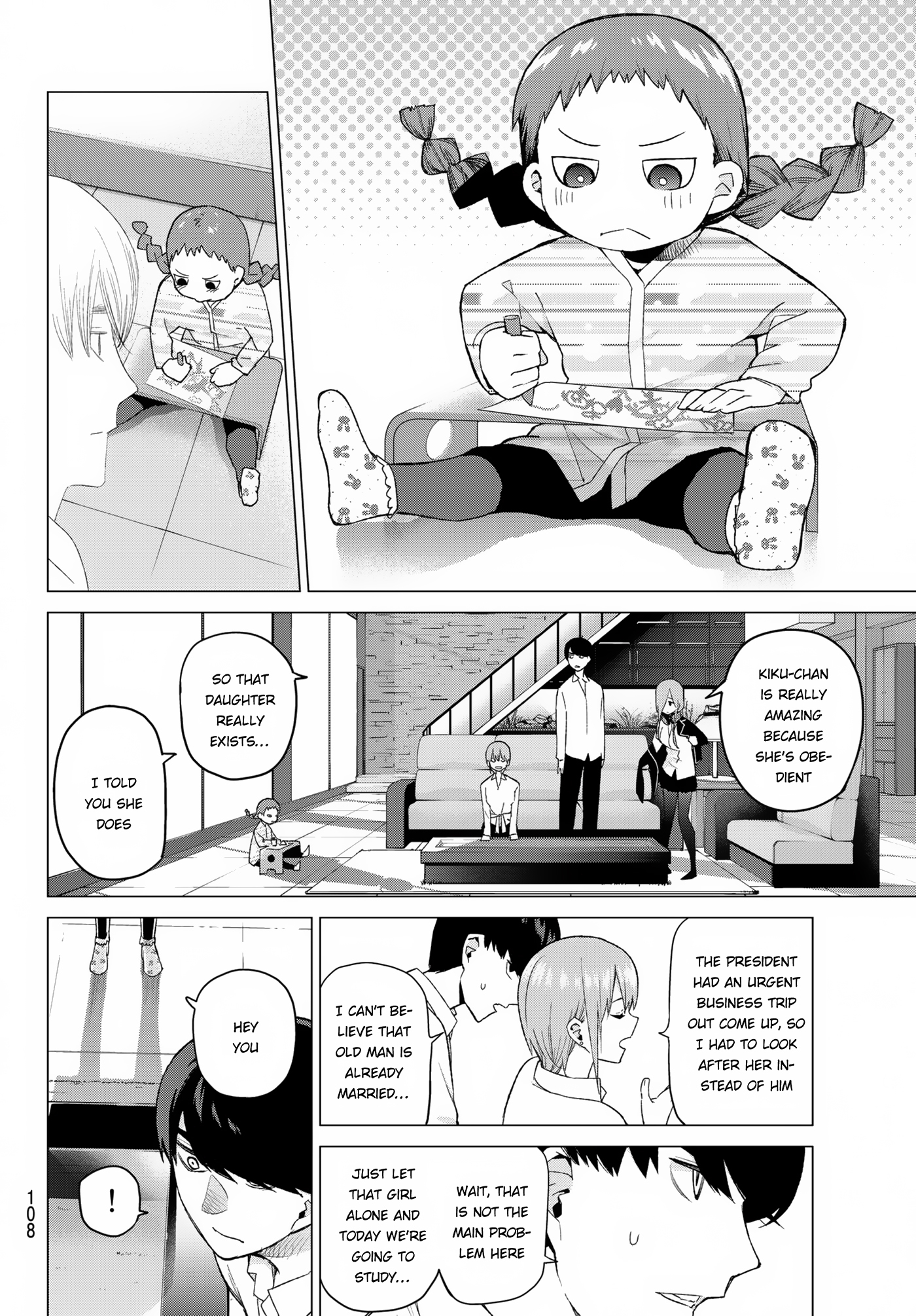 Go-Toubun no Hanayome Chapter 38 page 7 - Chapter 38: Confession in the Living Room