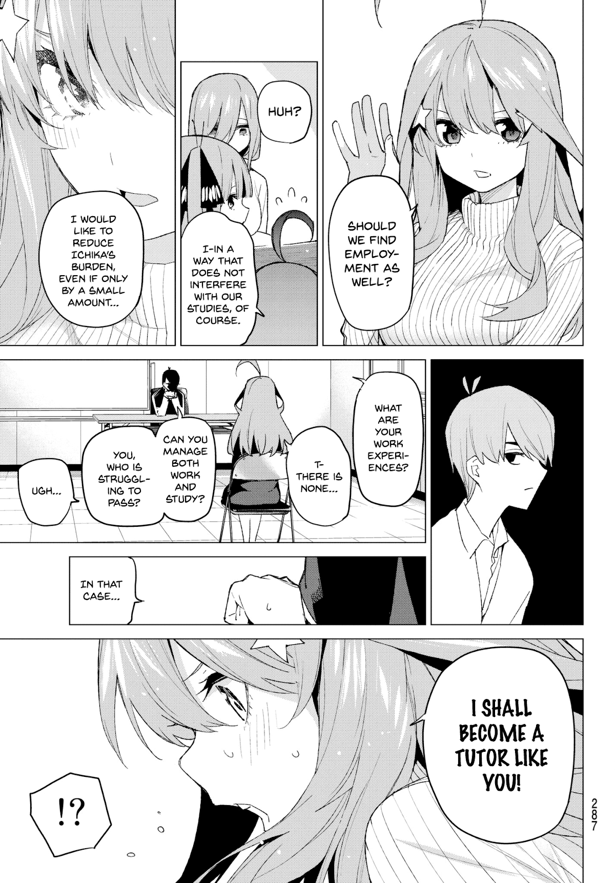 Go-Toubun no Hanayome Chapter 52 page 11 - Chapter 52: Good Work Today ①