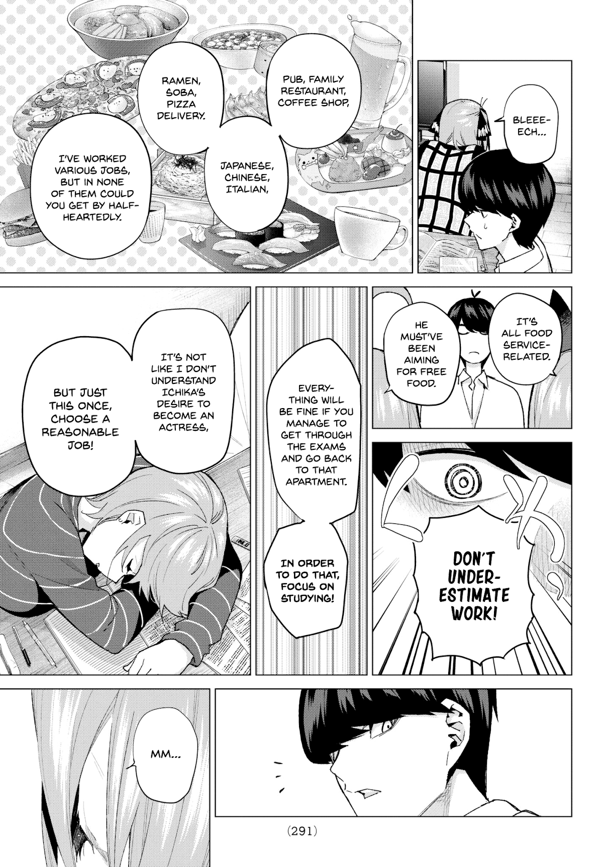 Go-Toubun no Hanayome Chapter 52 page 15 - Chapter 52: Good Work Today ①