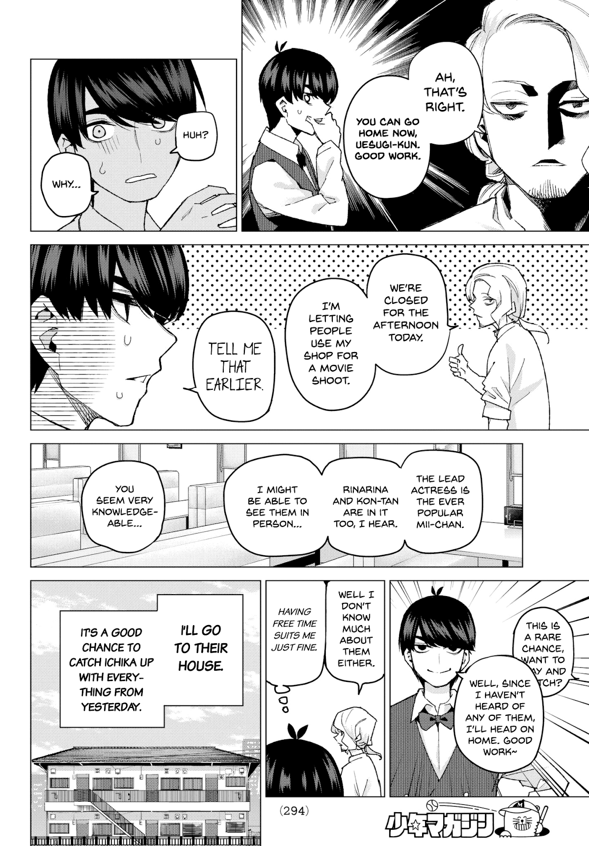 Go-Toubun no Hanayome Chapter 52 page 18 - Chapter 52: Good Work Today ①