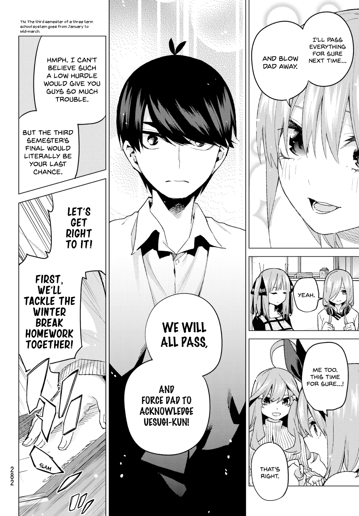 Go-Toubun no Hanayome Chapter 52 page 6 - Chapter 52: Good Work Today ①