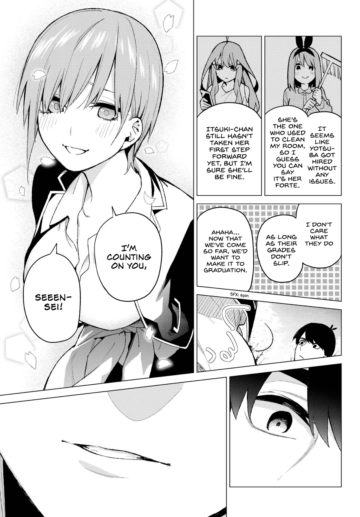Go-Toubun no Hanayome Chapter 69 page 17 - Chapter 69: Welcome to Class 3-1