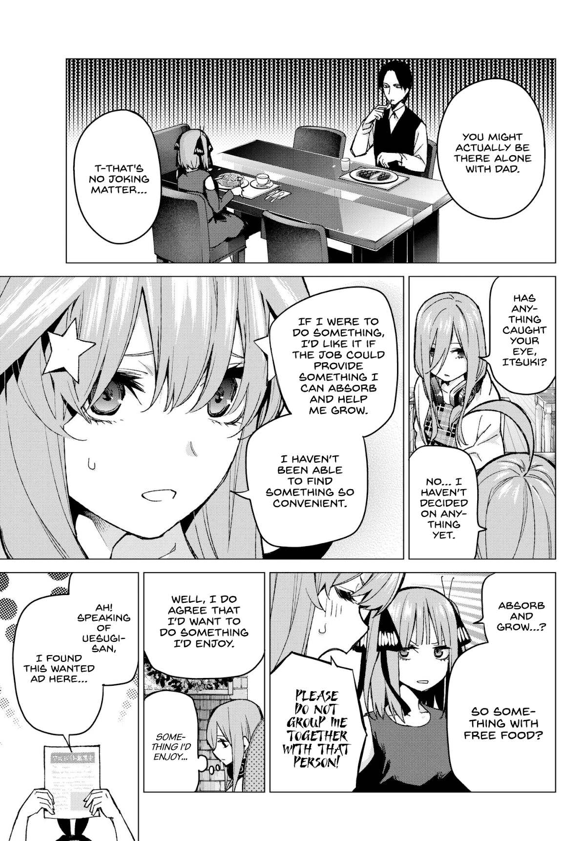 Go-Toubun no Hanayome Chapter 69 page 7 - Chapter 69: Welcome to Class 3-1