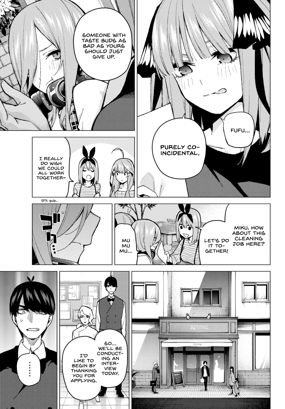 Go-Toubun no Hanayome Chapter 69 page 9 - Chapter 69: Welcome to Class 3-1
