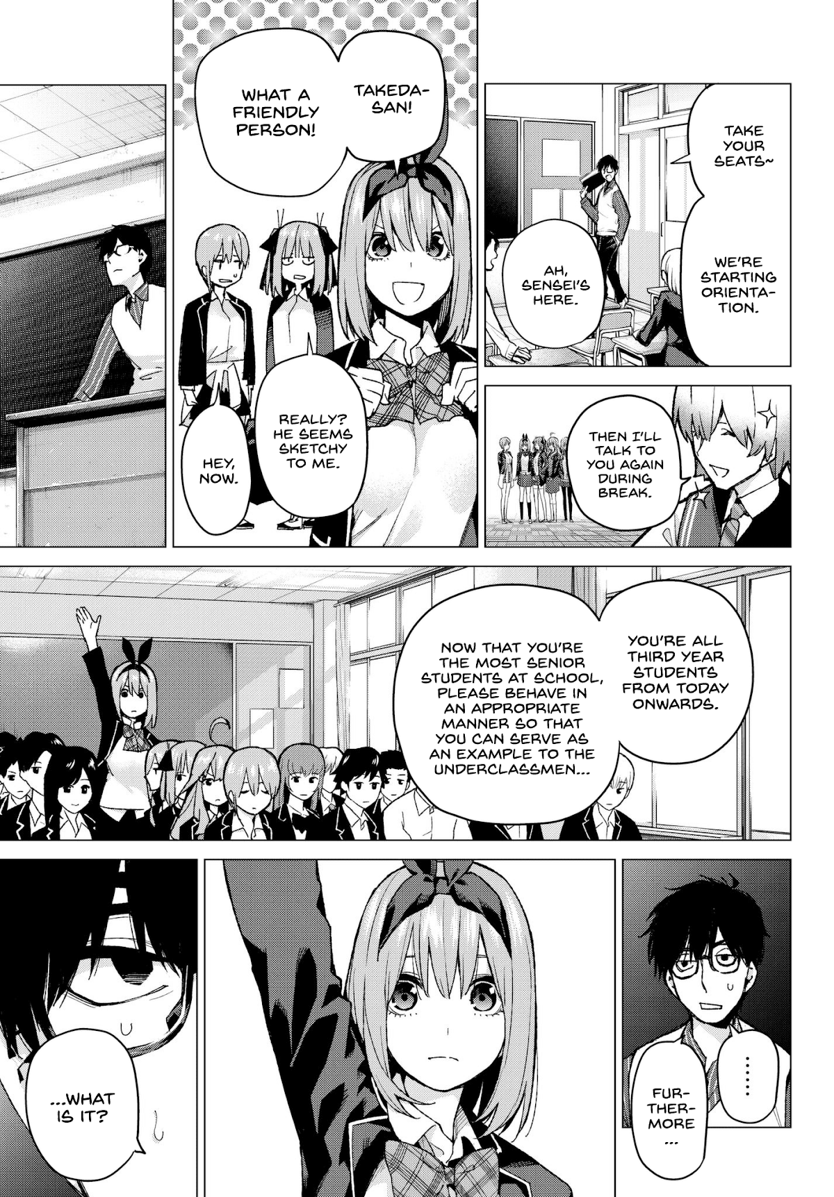 Go-Toubun no Hanayome Chapter 70 page 7 - Chapter 70: The Responsibilities of the Class Representative