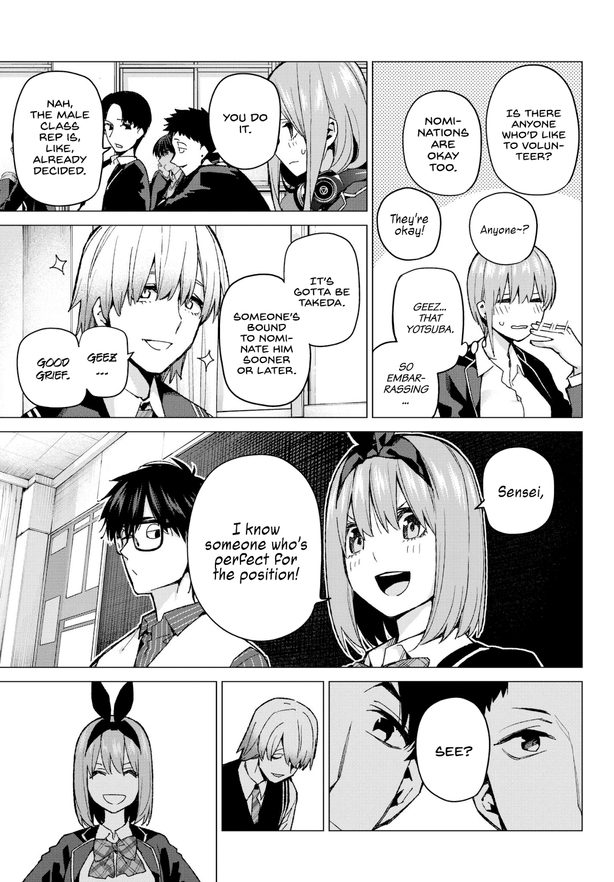 Go-Toubun no Hanayome Chapter 70 page 9 - Chapter 70: The Responsibilities of the Class Representative
