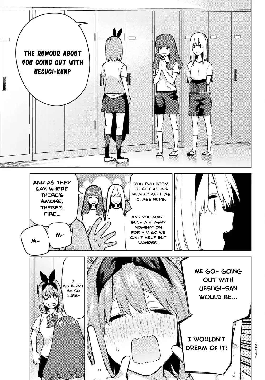 Go-Toubun no Hanayome Chapter 72 page 3 - Chapter 72: The Rumour About the Class Reps