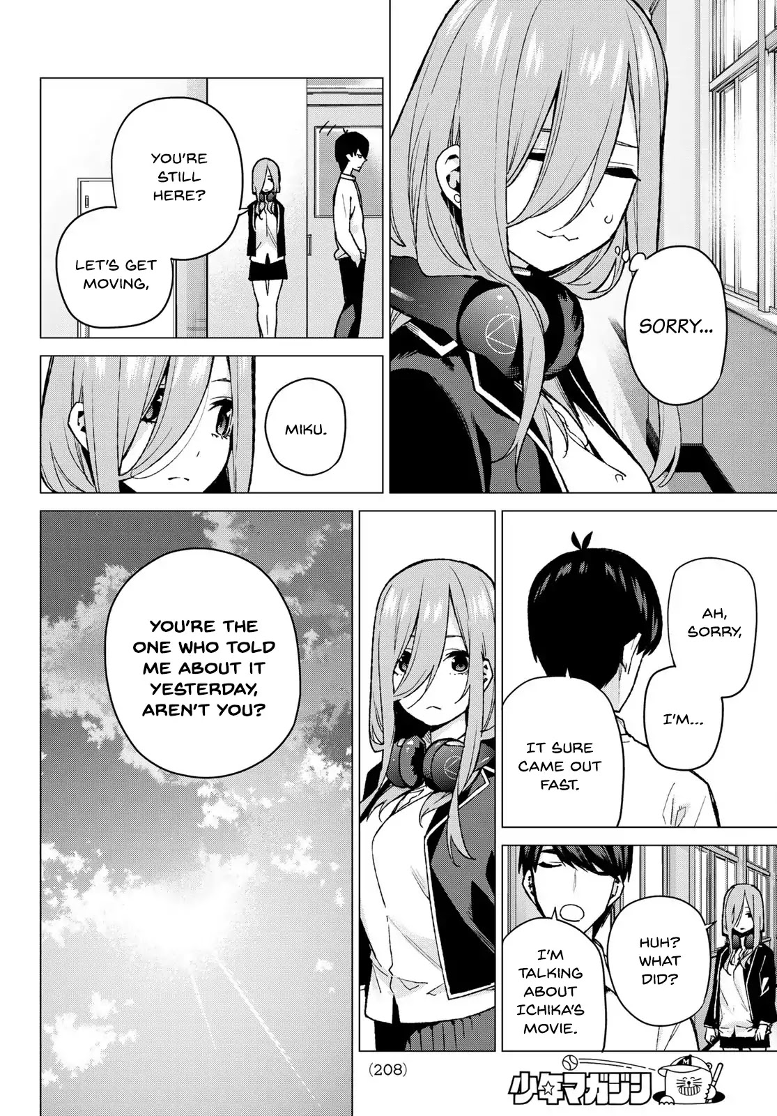 Go-Toubun no Hanayome Chapter 74 page 14 - Chapter 74: Curveball Showdown