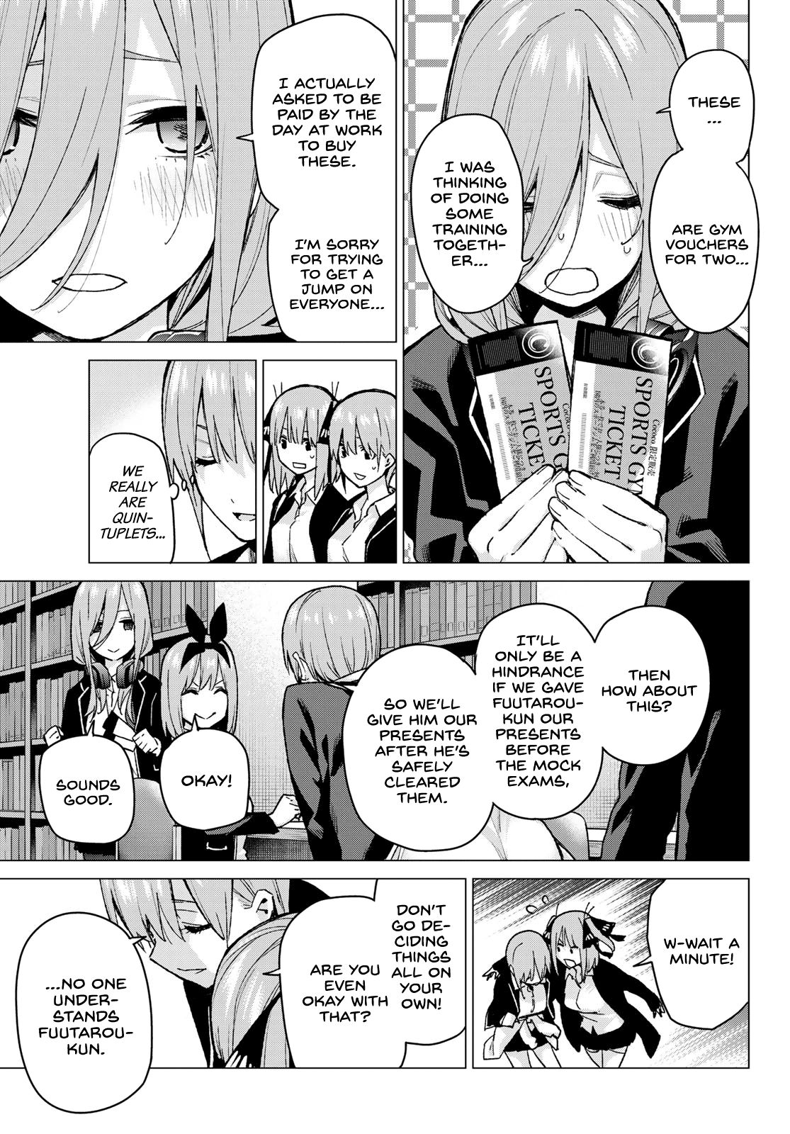 Go-Toubun no Hanayome Chapter 75 page 14 - Chapter 75: The Five Cranes Show their Gratitude