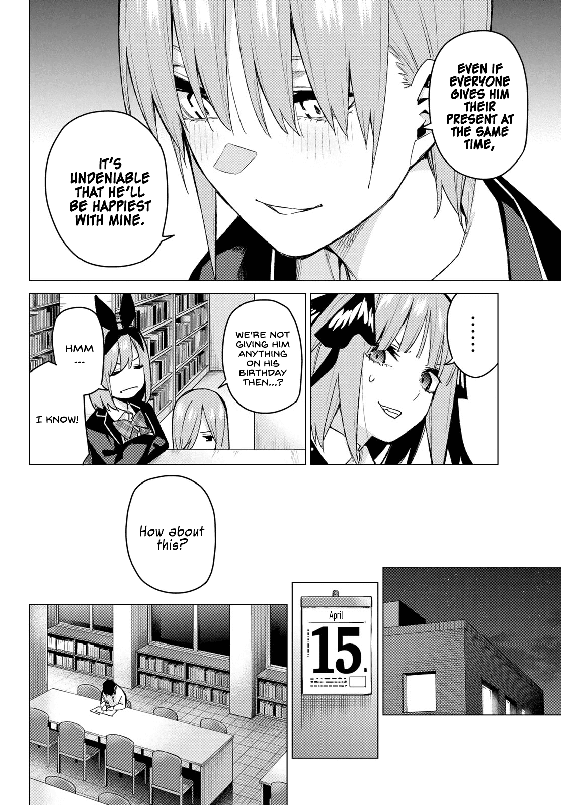 Go-Toubun no Hanayome Chapter 75 page 15 - Chapter 75: The Five Cranes Show their Gratitude