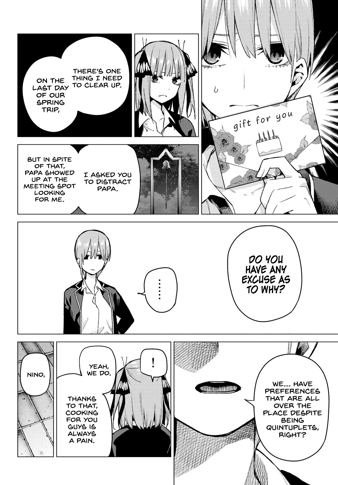 Go-Toubun no Hanayome Chapter 75 page 9 - Chapter 75: The Five Cranes Show their Gratitude