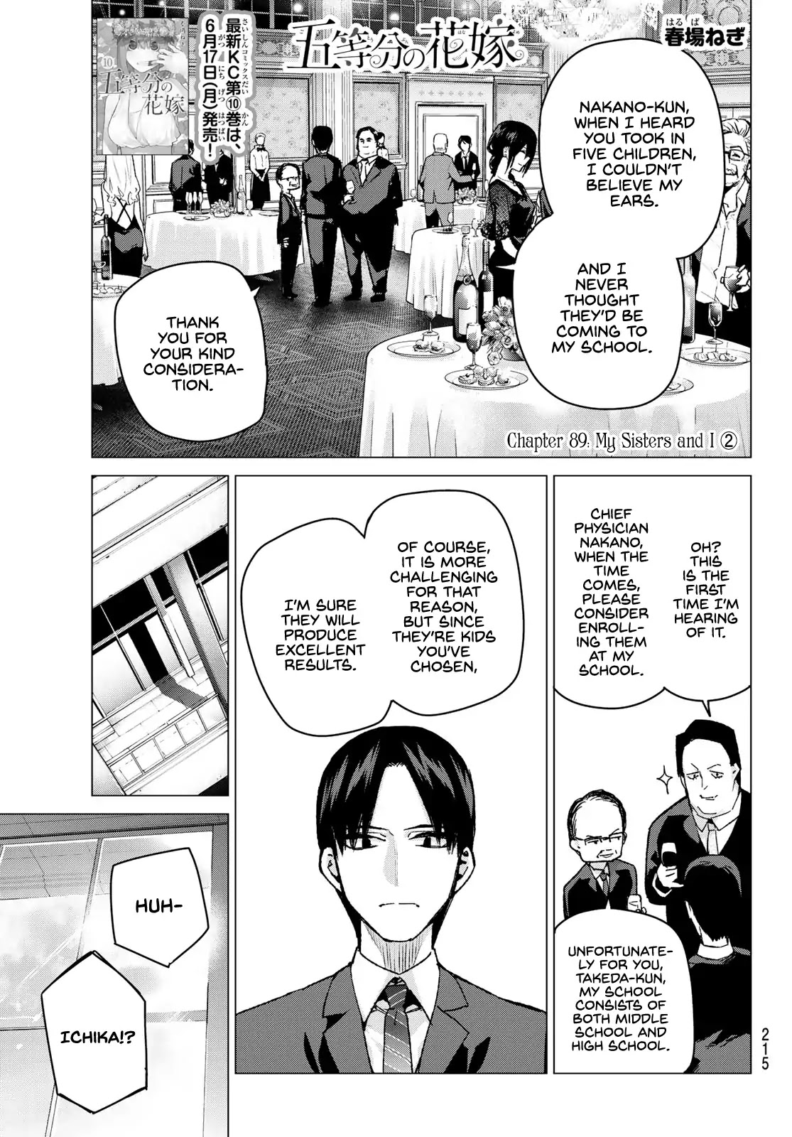 Go-Toubun no Hanayome Chapter 89 page 1 - Chapter 89: My Sisters and I (2)
