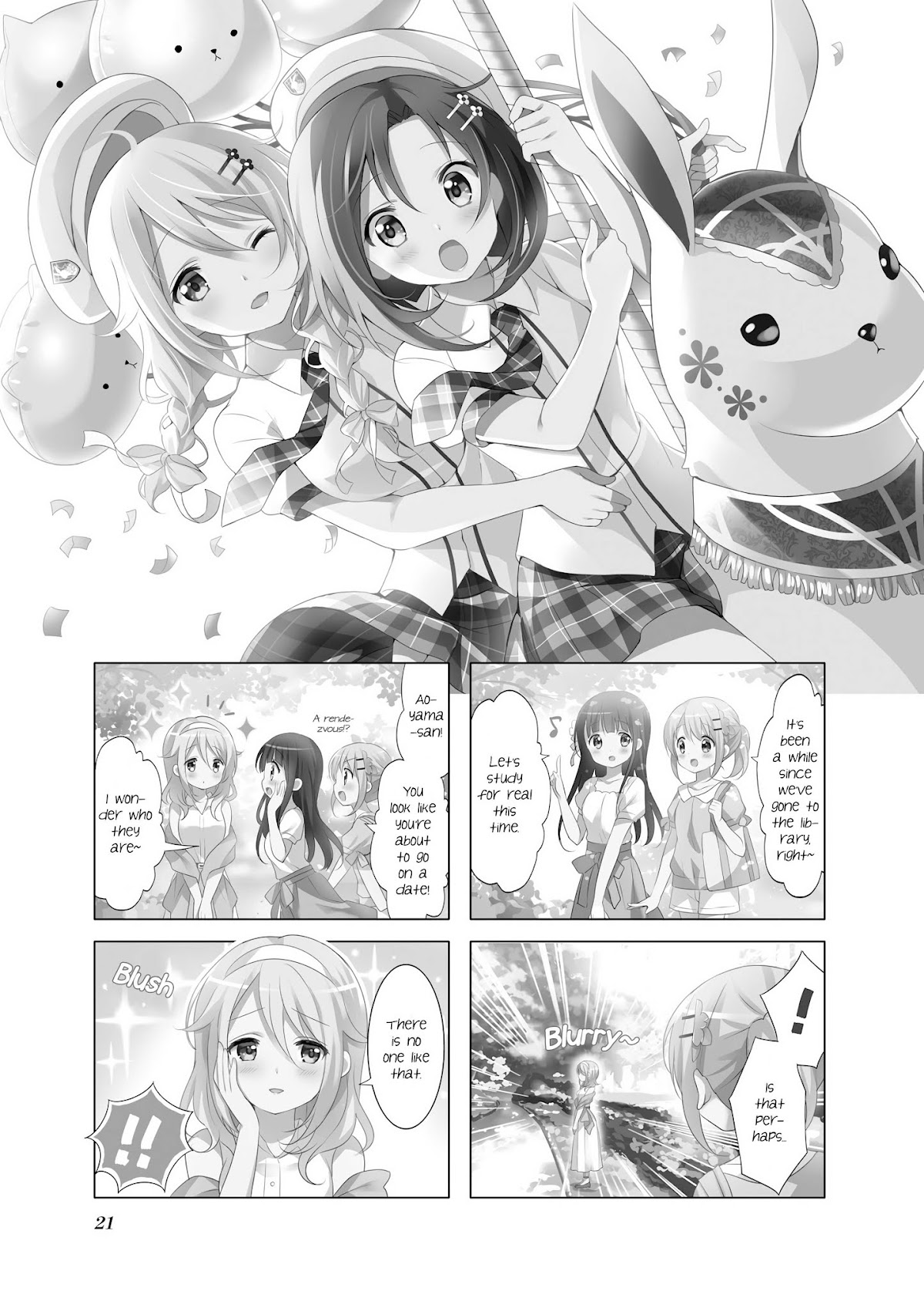Gochuumon wa Usagi Desu ka? Chapter 6.3 page 1 - Vol.6 Chapter 3: If you are searching for the title, it ran away with Aoyama-san. Shall we chase them?