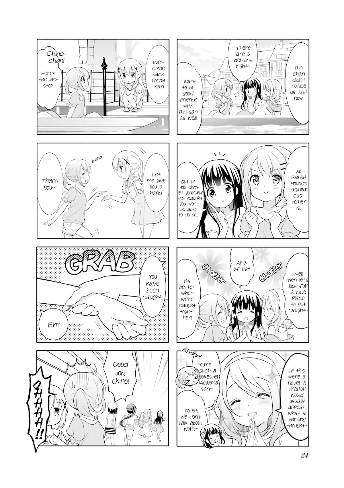 Gochuumon wa Usagi Desu ka? Chapter 6.3 page 4 - Vol.6 Chapter 3: If you are searching for the title, it ran away with Aoyama-san. Shall we chase them?