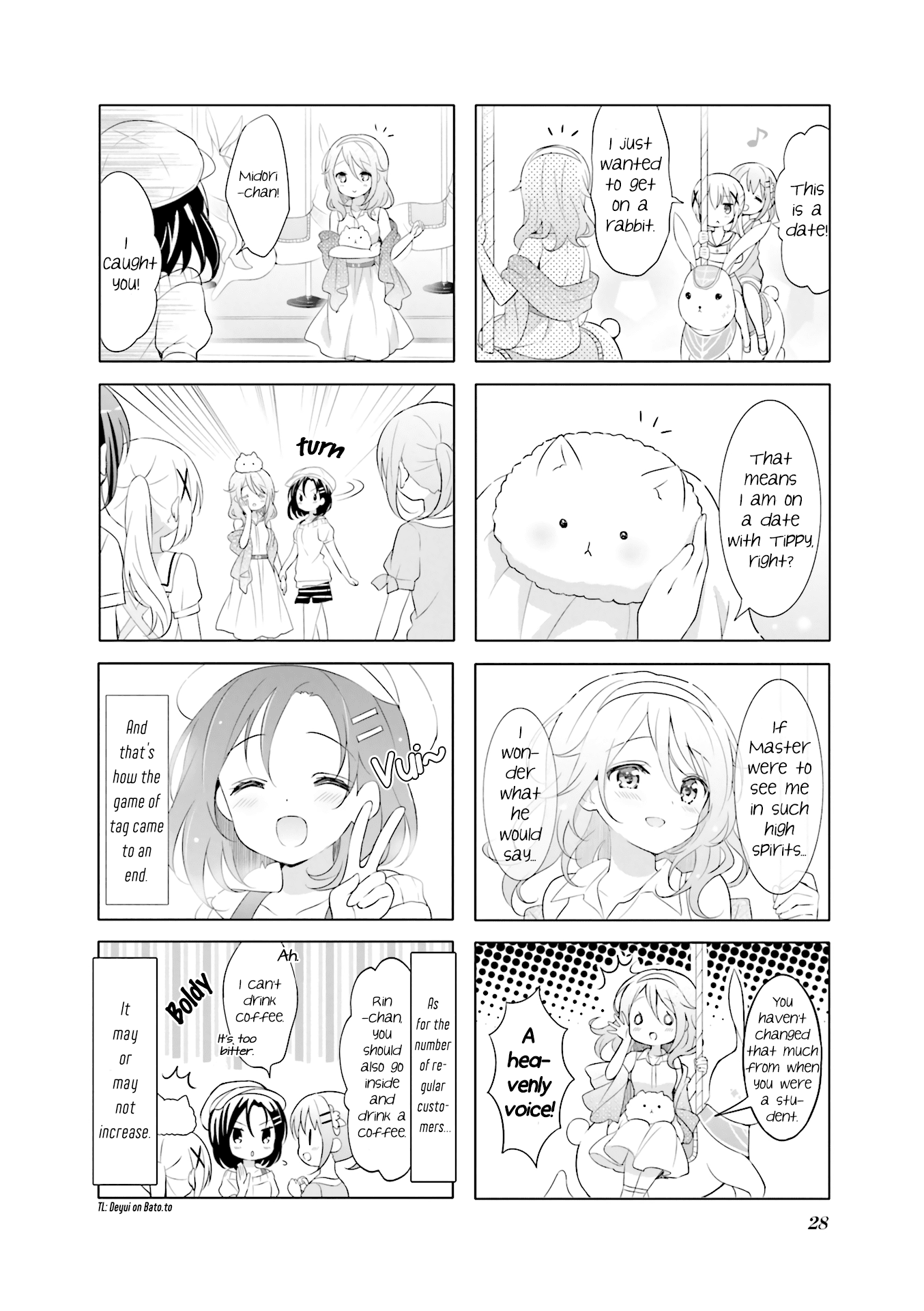 Gochuumon wa Usagi Desu ka? Chapter 6.3 page 8 - Vol.6 Chapter 3: If you are searching for the title, it ran away with Aoyama-san. Shall we chase them?