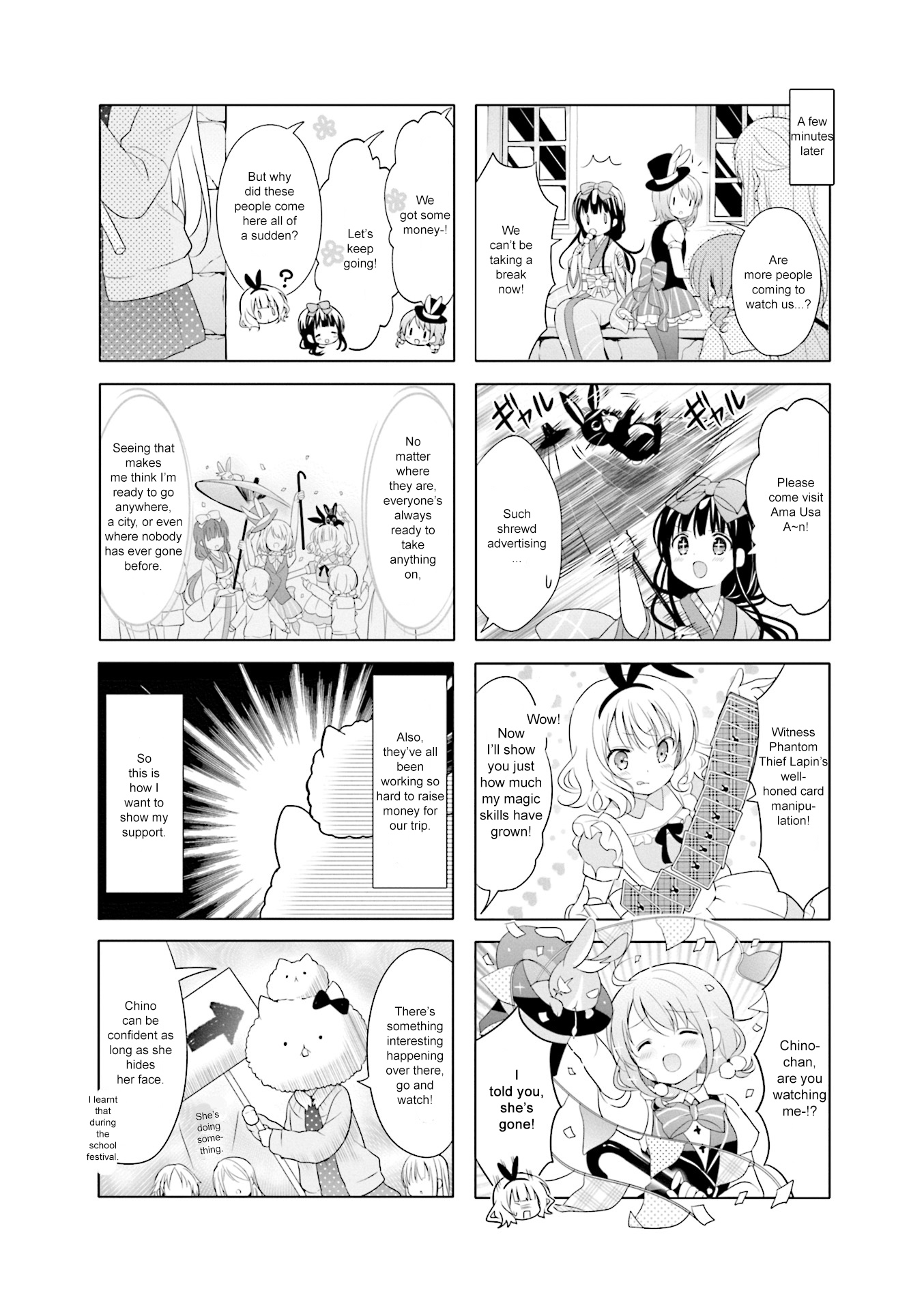 Gochuumon wa Usagi Desu ka? Chapter 7.11 page 6 - Vol.7 Chapter 11: Megu Contributed the Most to the Fundraising Because of the Ultra Rare Cans She Collected