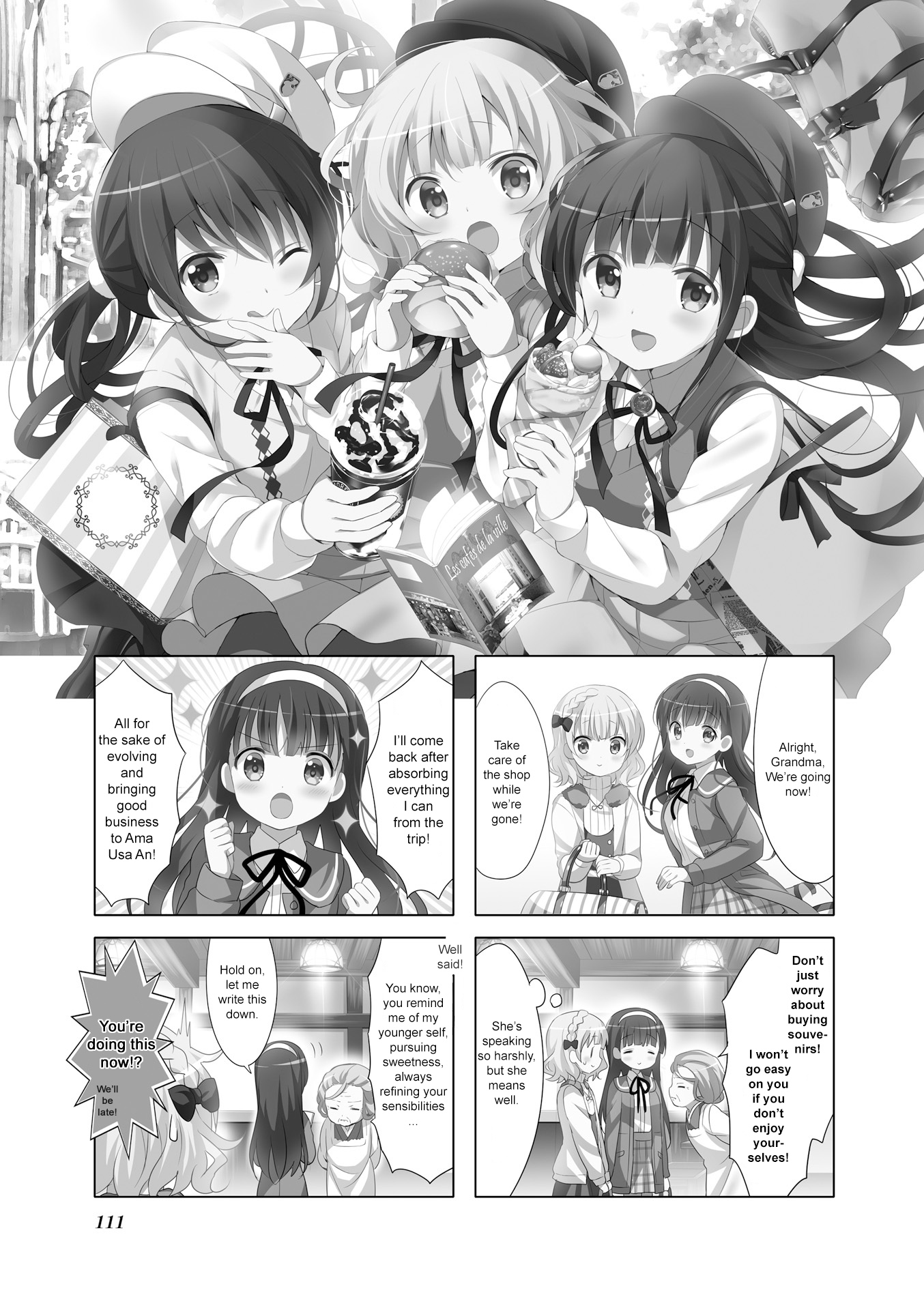 Gochuumon wa Usagi Desu ka? Chapter 7.13 page 1 - Vol.7 Chapter 13: Waai Waai Try · Traveler!