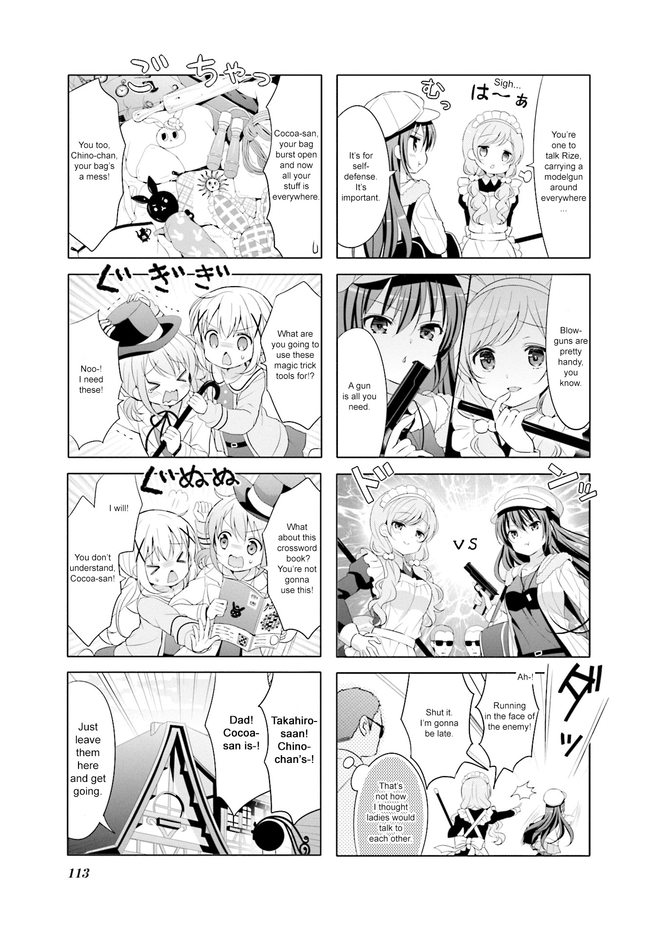 Gochuumon wa Usagi Desu ka? Chapter 7.13 page 3 - Vol.7 Chapter 13: Waai Waai Try · Traveler!