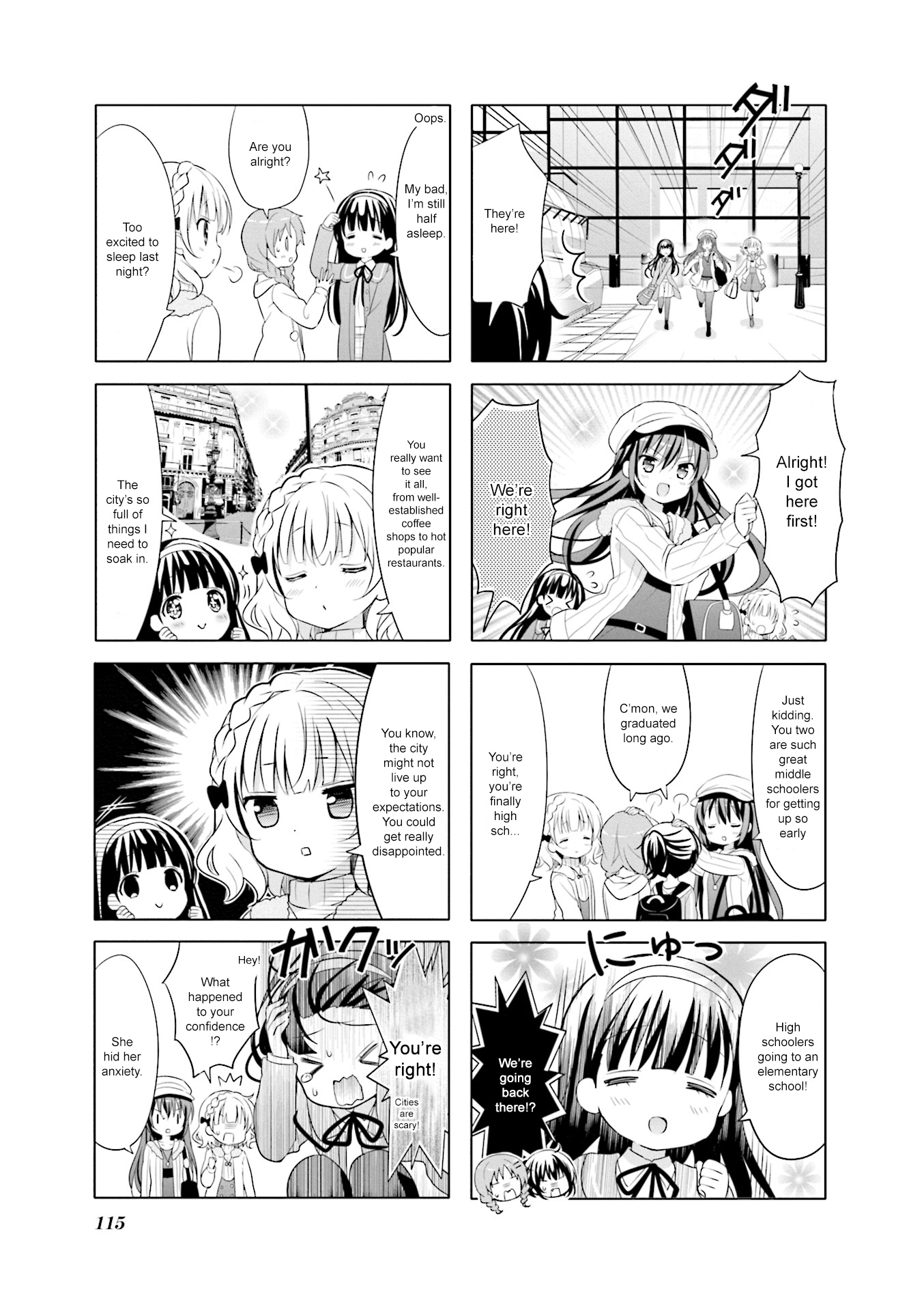 Gochuumon wa Usagi Desu ka? Chapter 7.13 page 5 - Vol.7 Chapter 13: Waai Waai Try · Traveler!