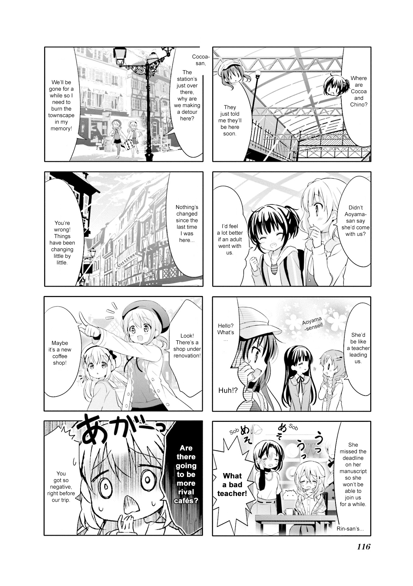Gochuumon wa Usagi Desu ka? Chapter 7.13 page 6 - Vol.7 Chapter 13: Waai Waai Try · Traveler!