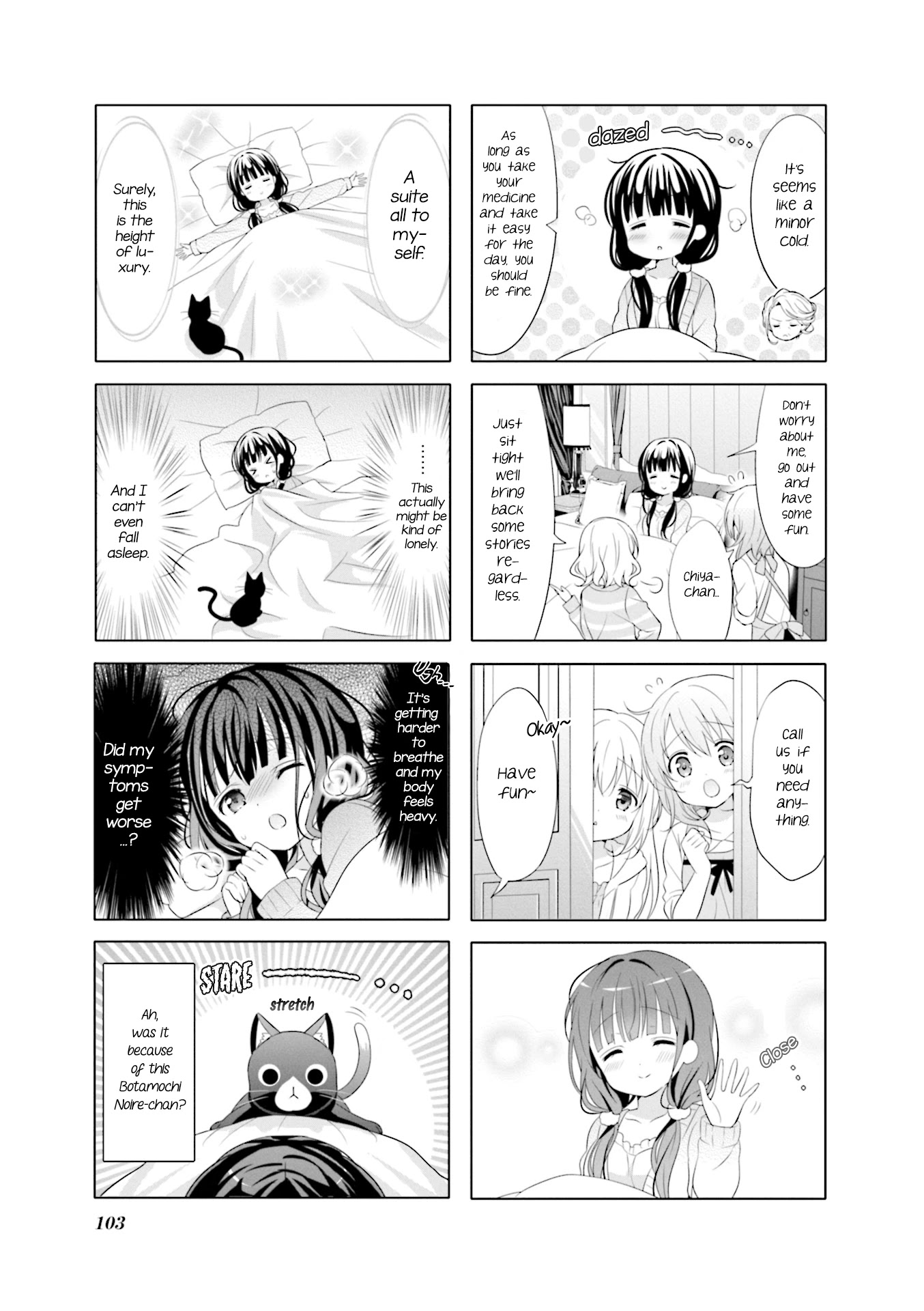 Gochuumon wa Usagi Desu ka? Chapter 8.12 page 3 - Vol.8 Chapter 12: The Assassination of the Snow White of Black Cat Palace ~Cocoa is the Perpetrator~