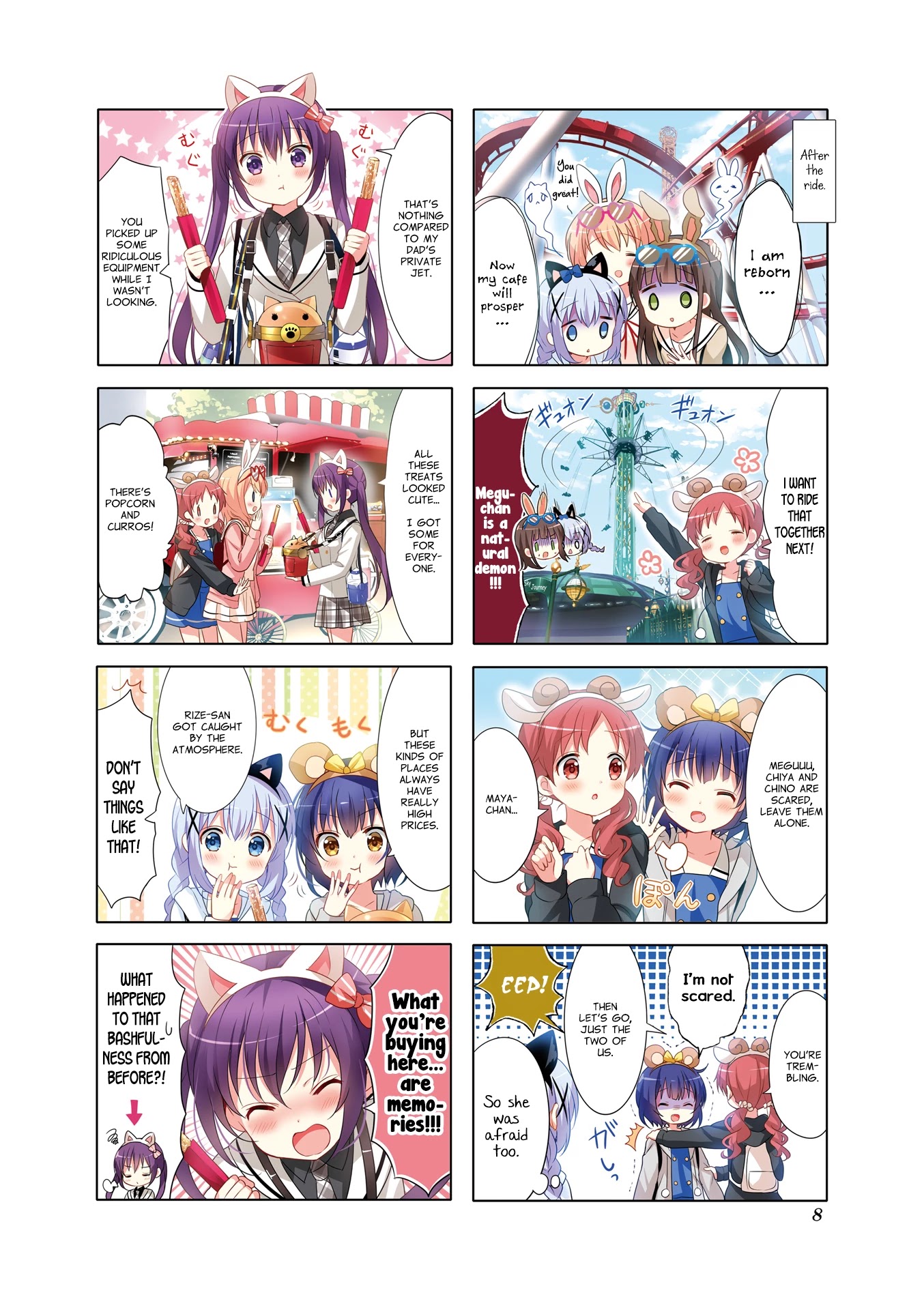 Gochuumon wa Usagi Desu ka? Chapter 9.1 page 8 - Vol.9 Chapter 1: Treasure Box Roller Coaster