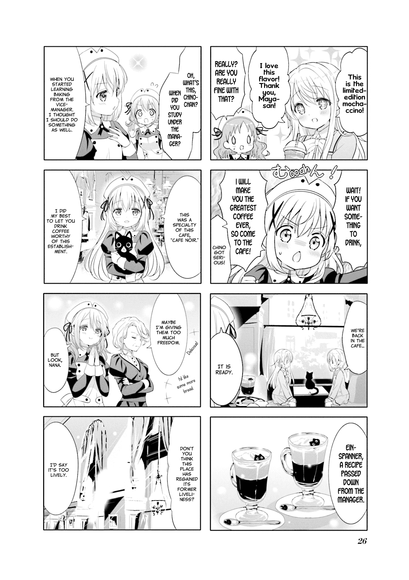 Gochuumon wa Usagi Desu ka? Chapter 9.3 page 6 - Vol.9 Chapter 3: The New Milk Latte is Pea Shoot-flavored