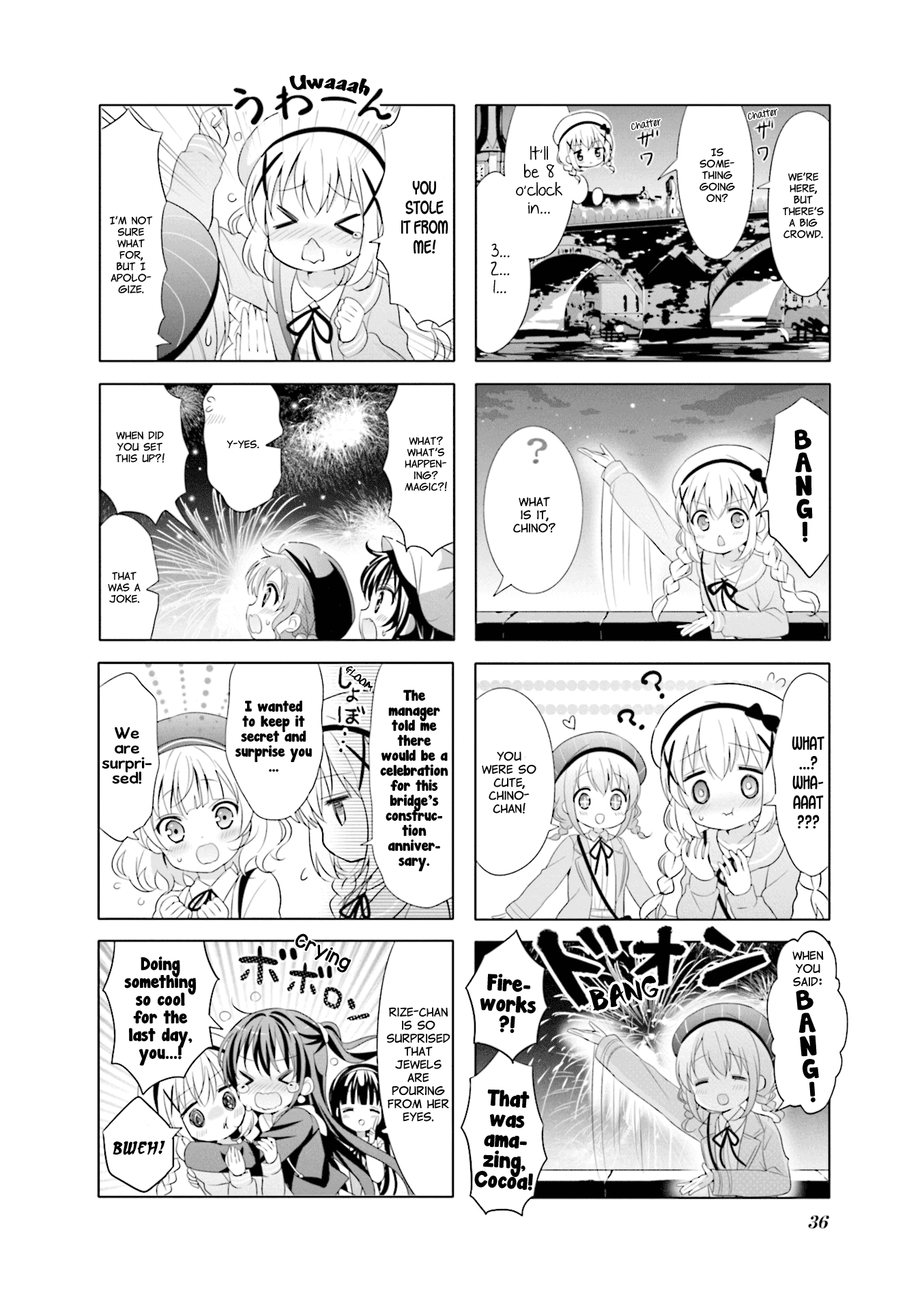 Gochuumon wa Usagi Desu ka? Chapter 9.4 page 6 - Vol.9 Chapter 4: For the Final Night, Let's Empty our Eyes' Jewel Boxes