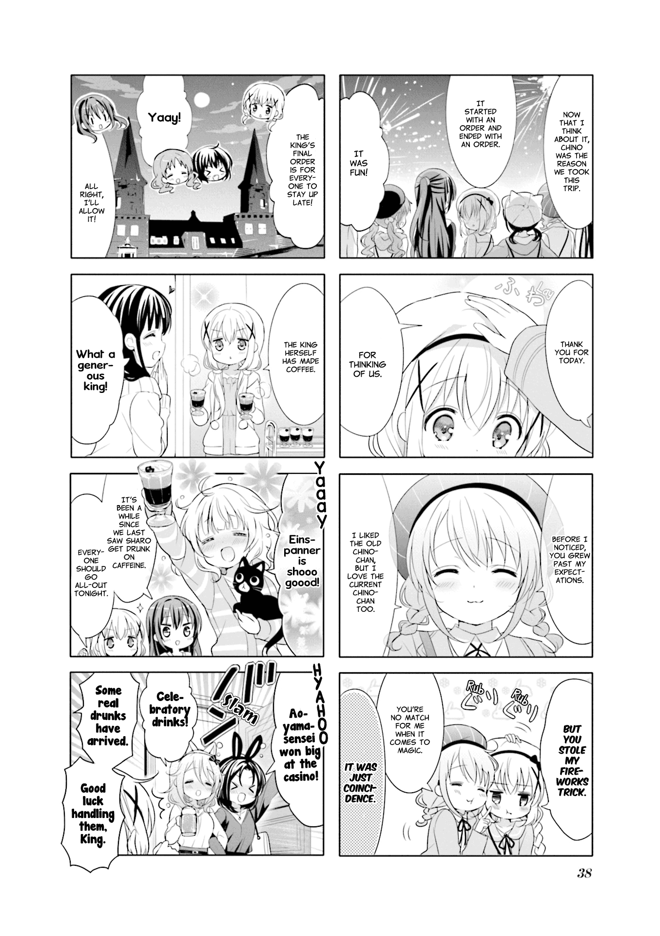 Gochuumon wa Usagi Desu ka? Chapter 9.4 page 8 - Vol.9 Chapter 4: For the Final Night, Let's Empty our Eyes' Jewel Boxes