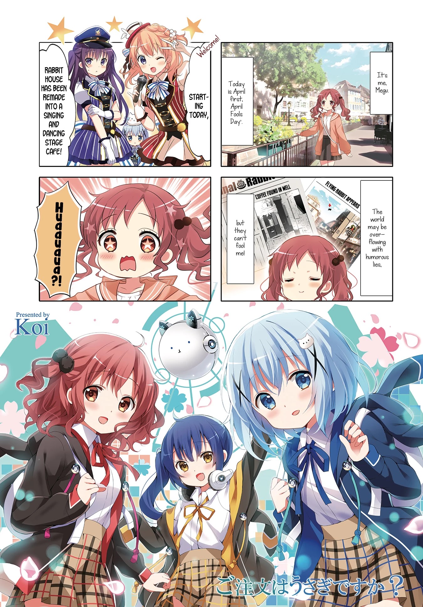 Gochuumon wa Usagi Desu ka? Chapter 9.8 page 1 - Vol.9 Chapter 8: CLOCKWORK RABBIT