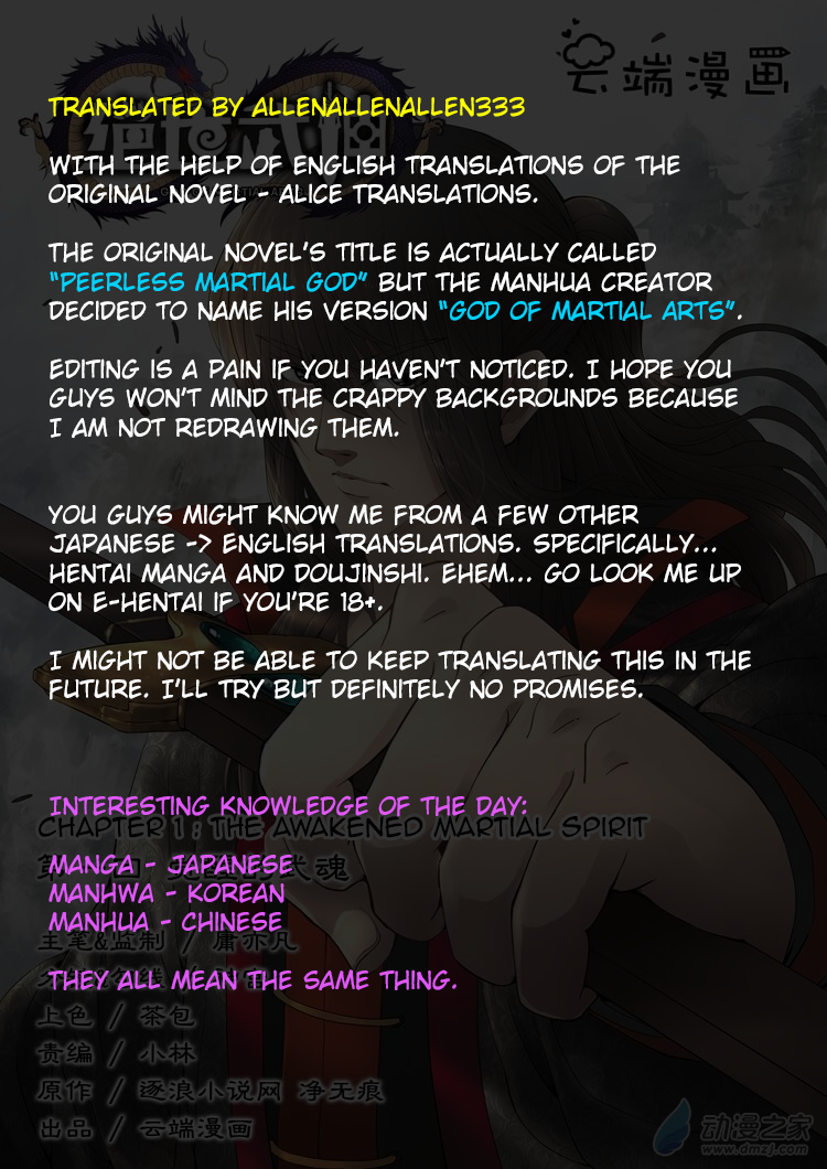 God of Martial Arts Chapter 1.1 page 10 - Chapter 1.1: The Awakened Martial Spirit (1)