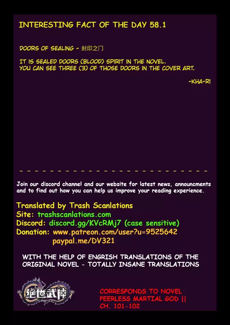 God of Martial Arts Chapter 59.1 page 12 - Chapter 59.1: The Doors of Sealing 1