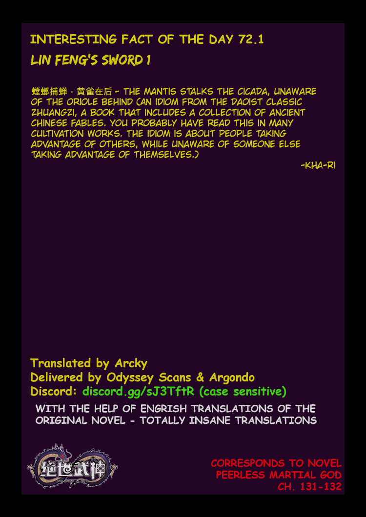 God of Martial Arts Chapter 72.1 page 10 - Chapter 72.1: Lin Feng's Sword