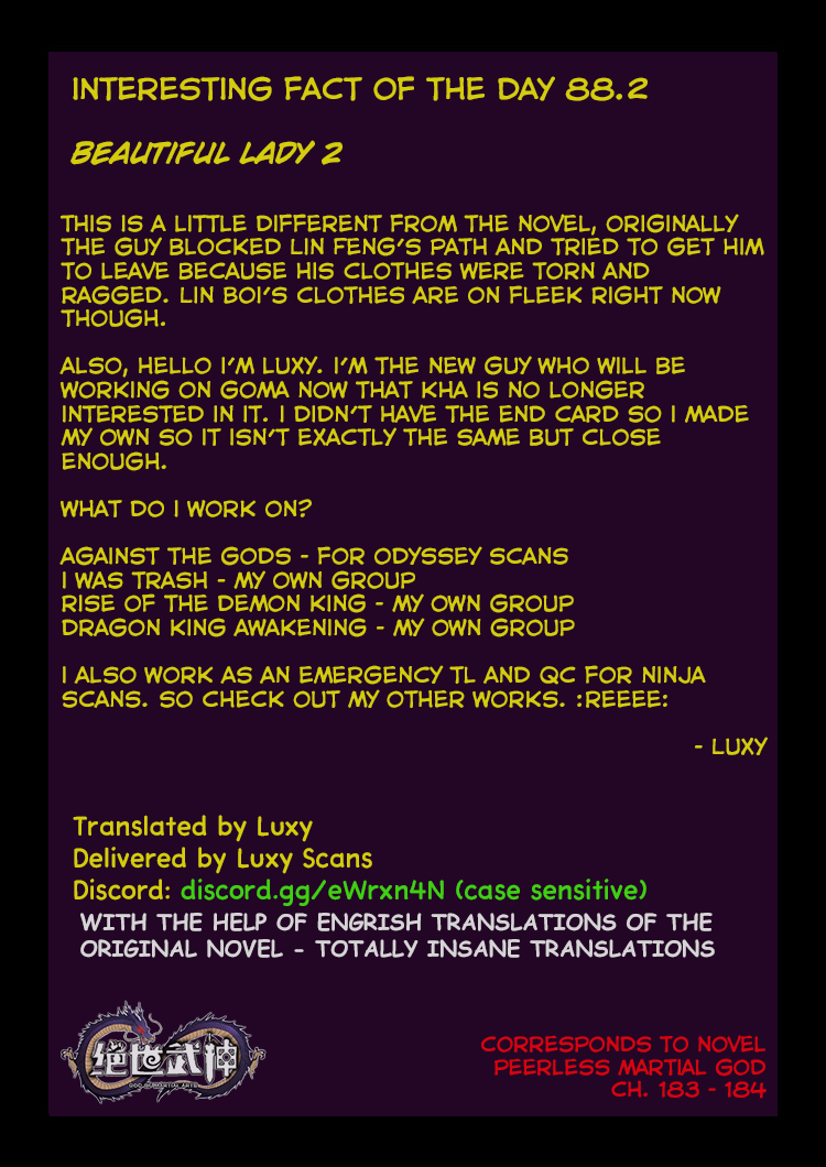 God of Martial Arts Chapter 88.2 page 11 - Chapter 88.2: Beautiful Lady(2)