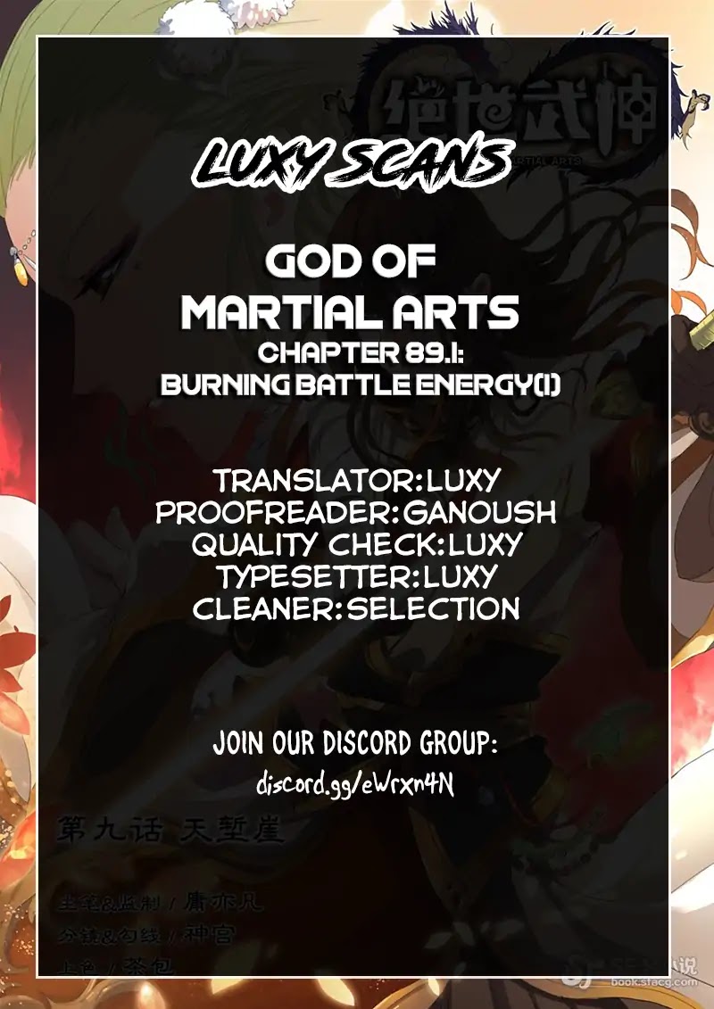 God of Martial Arts Chapter 89.1 page 1 - Chapter 89.1: Burning Battle Energy (1)