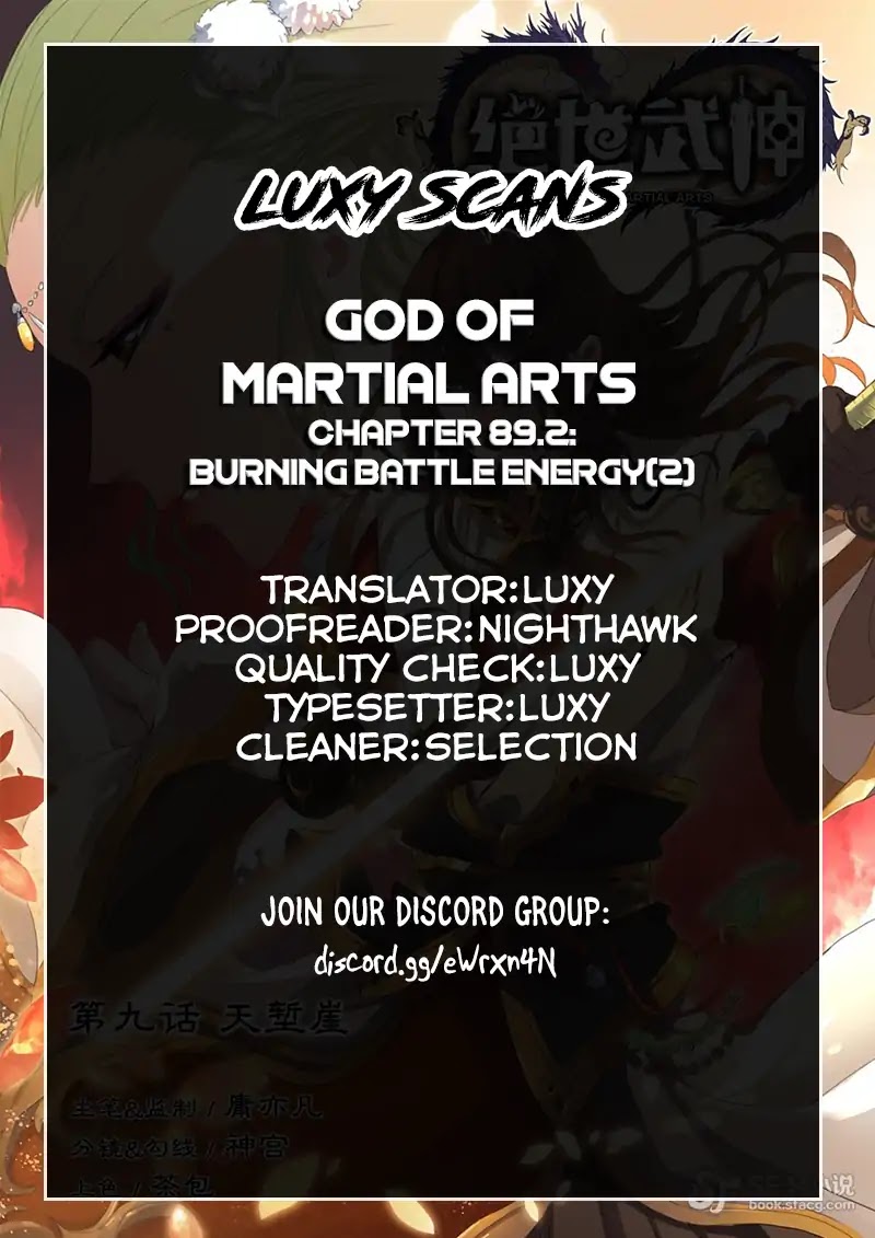 God of Martial Arts Chapter 89.2 page 1 - Chapter 89.2: Burning Battle Energy (2)