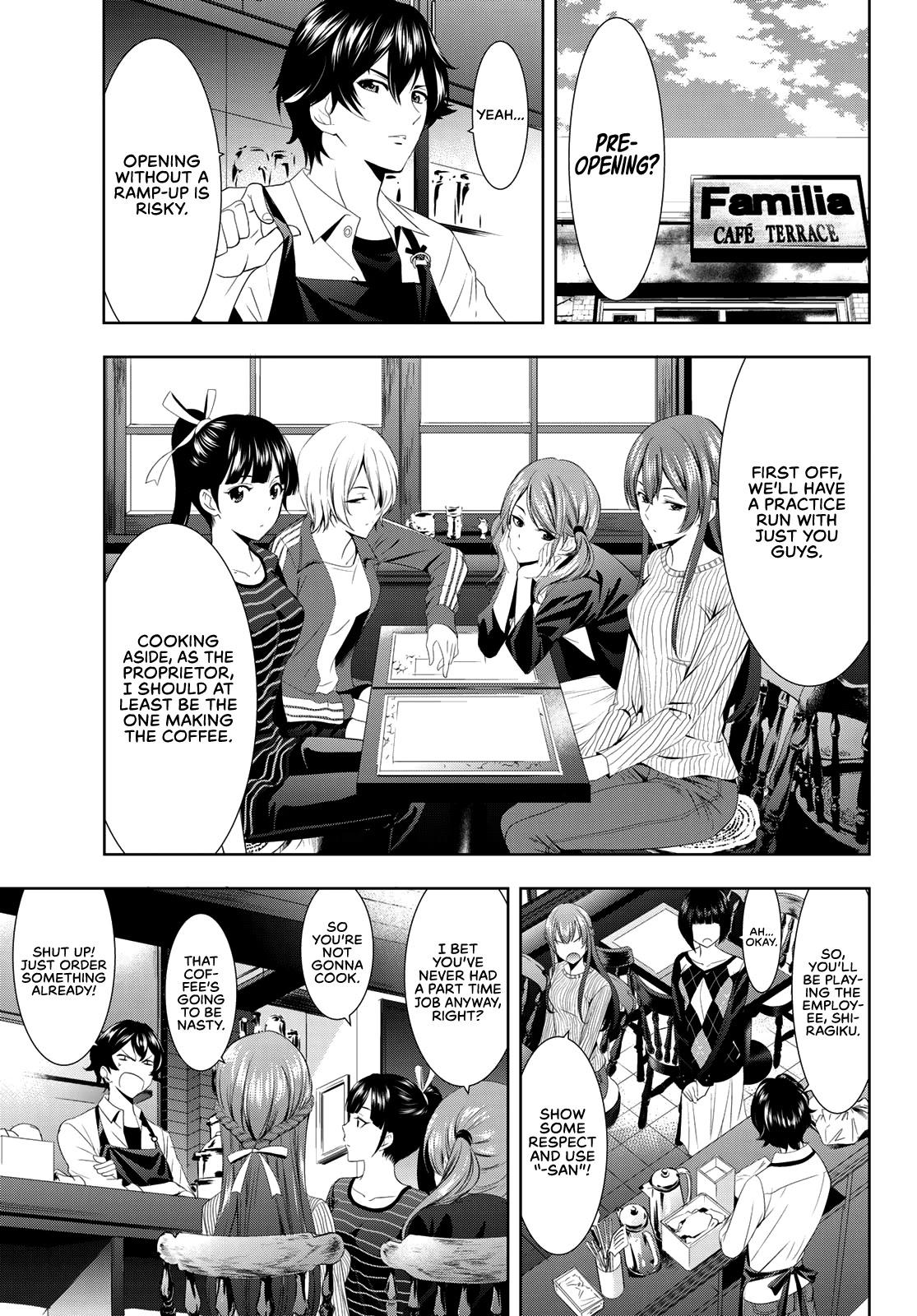 Goddess Café Terrace Chapter 3 page 4 - Chapter 3: Pre-Opening