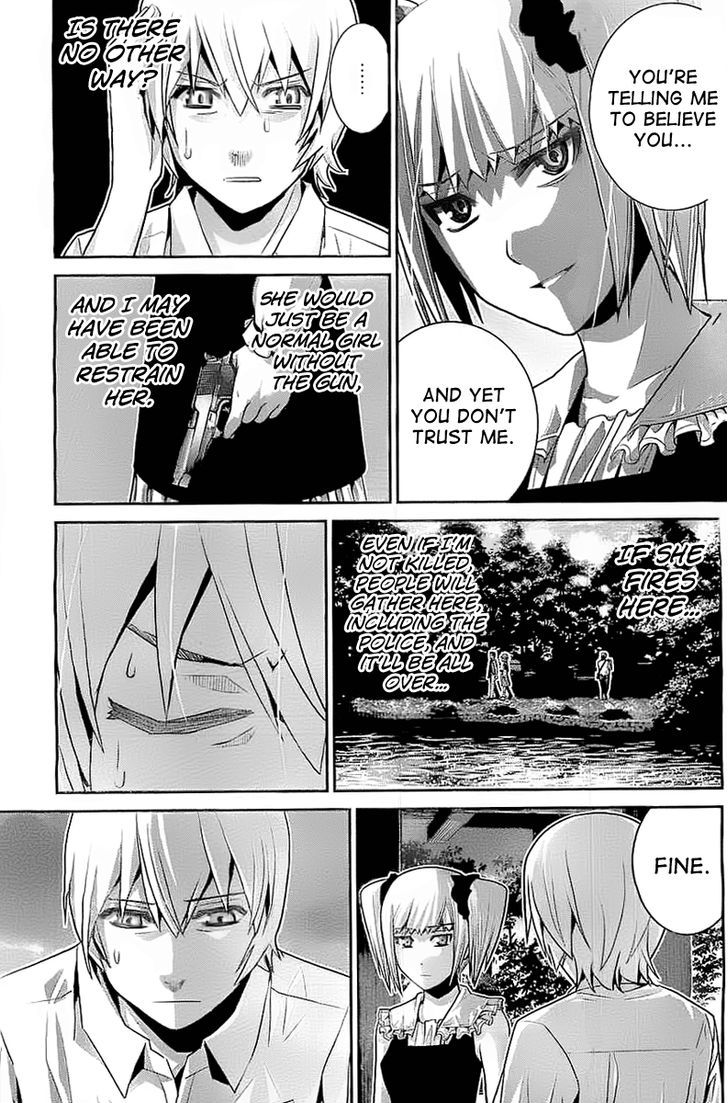 Gokukoku no Brynhildr Chapter 33 page 15 - Chapter 33 : Girl and Gun