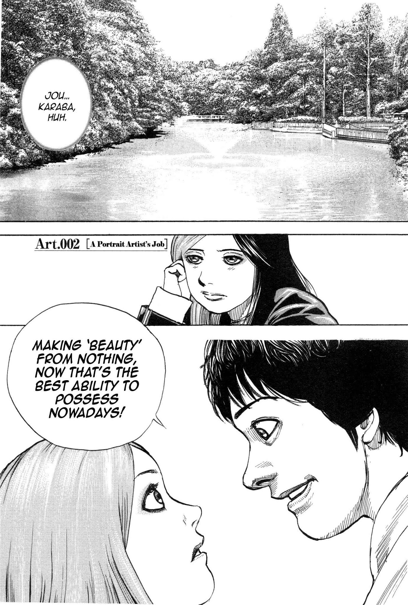 Gokusai Chapter 2 page 1 - Chapter 2: A potrait artist's Job