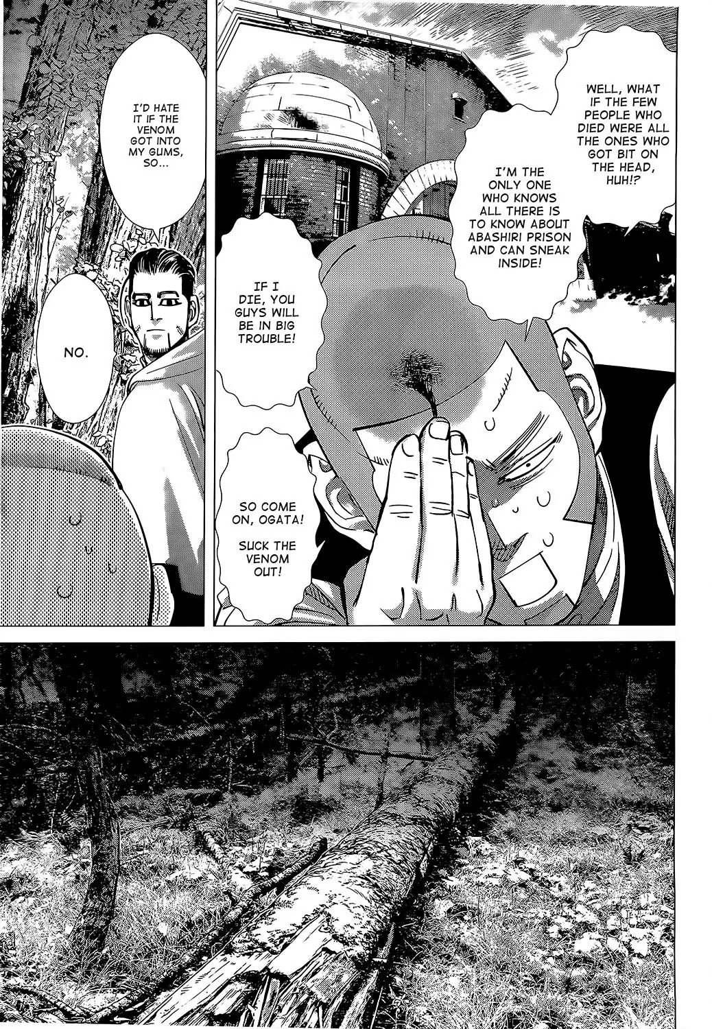Golden Kamui Chapter 104 page 10 - Chapter 104: A Life and Death Battle Vs the Horrifying Deadly Venom! Deep in the...