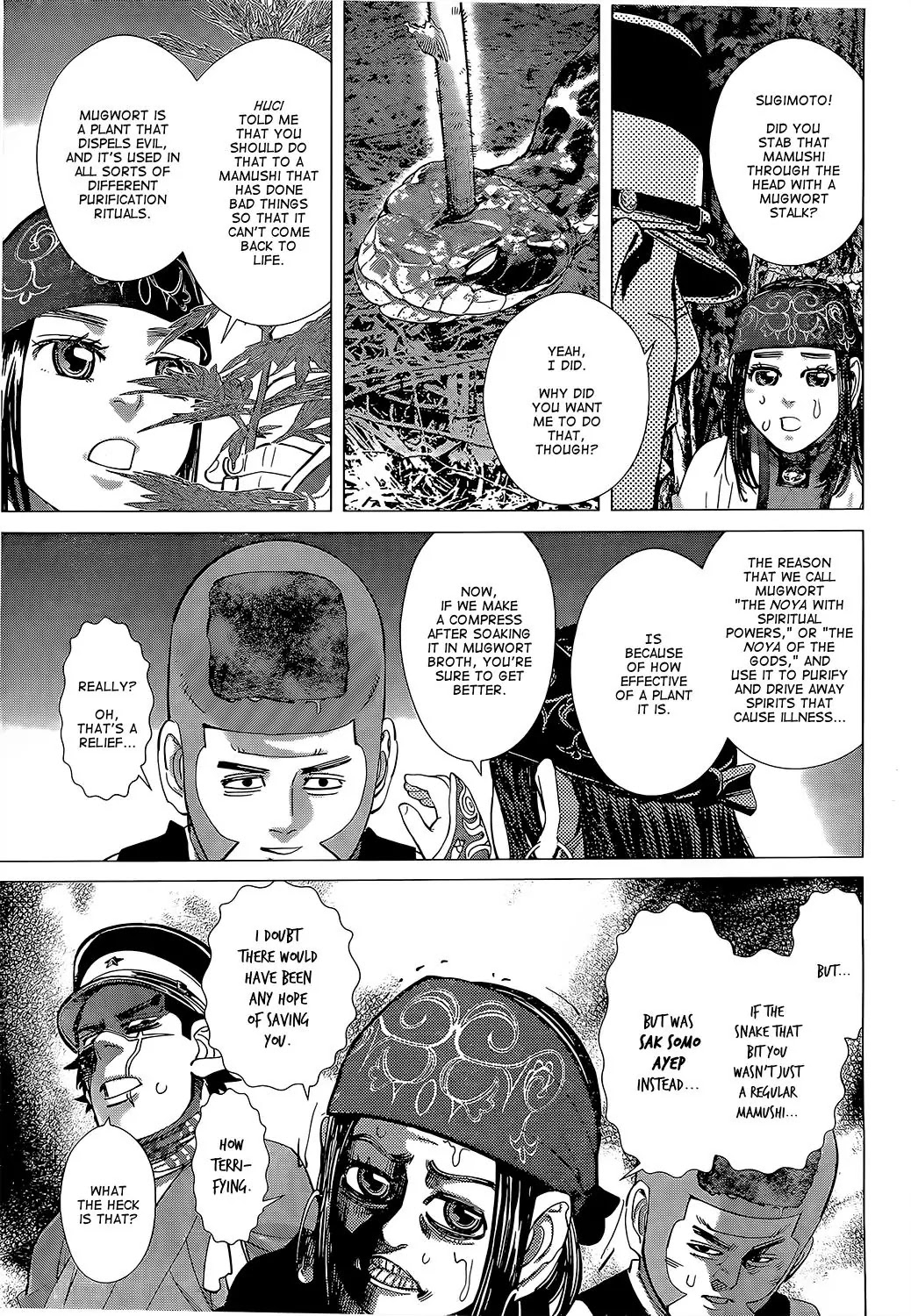 Golden Kamui Chapter 104 page 12 - Chapter 104: A Life and Death Battle Vs the Horrifying Deadly Venom! Deep in the...