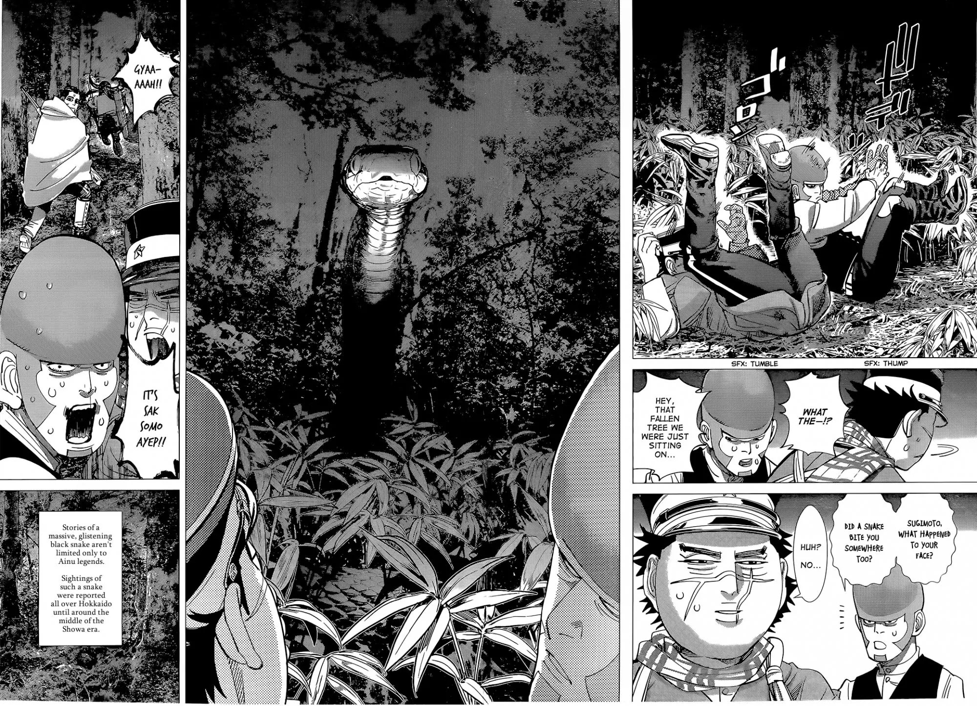 Golden Kamui Chapter 104 page 15 - Chapter 104: A Life and Death Battle Vs the Horrifying Deadly Venom! Deep in the...