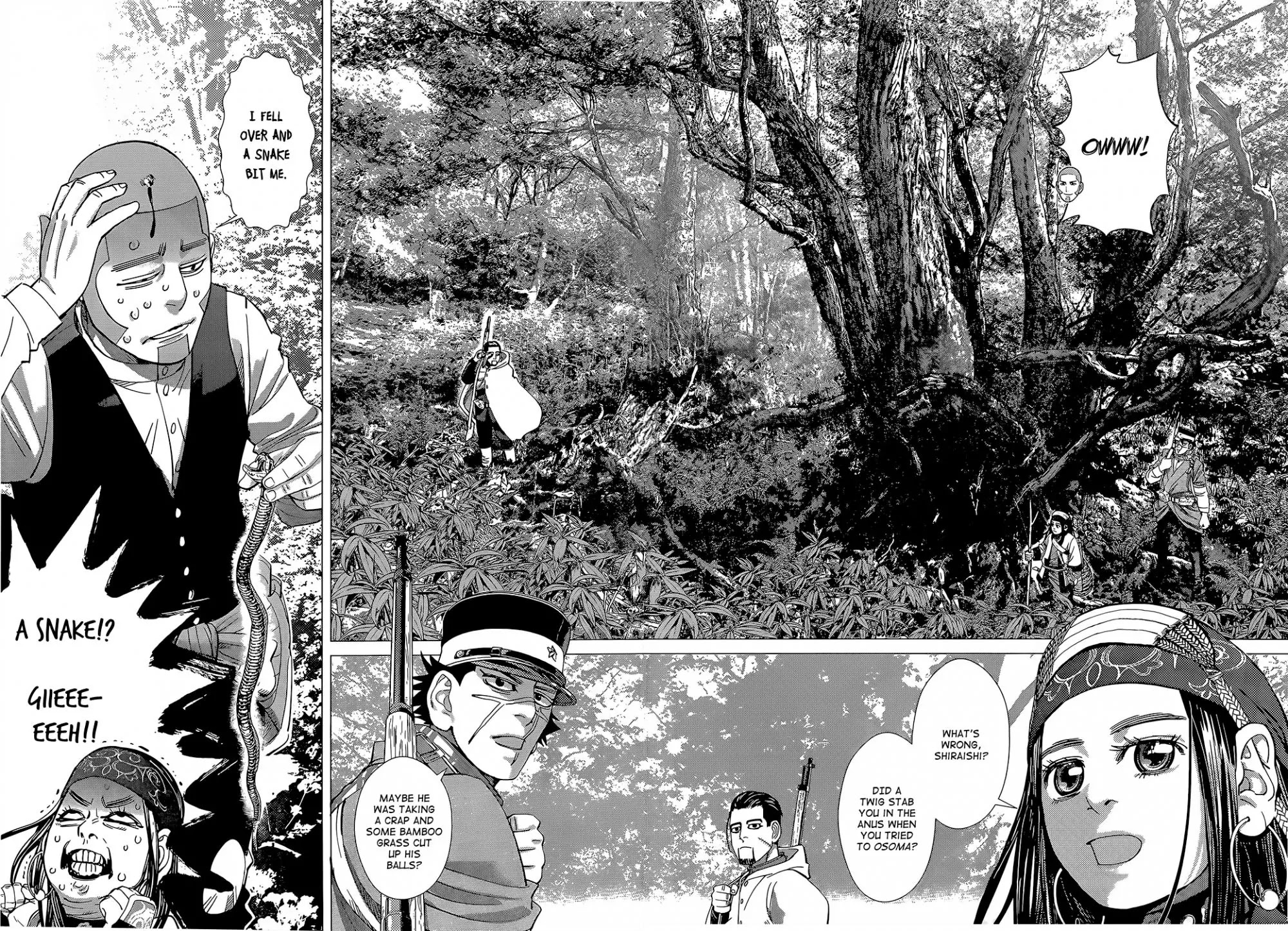 Golden Kamui Chapter 104 page 8 - Chapter 104: A Life and Death Battle Vs the Horrifying Deadly Venom! Deep in the...