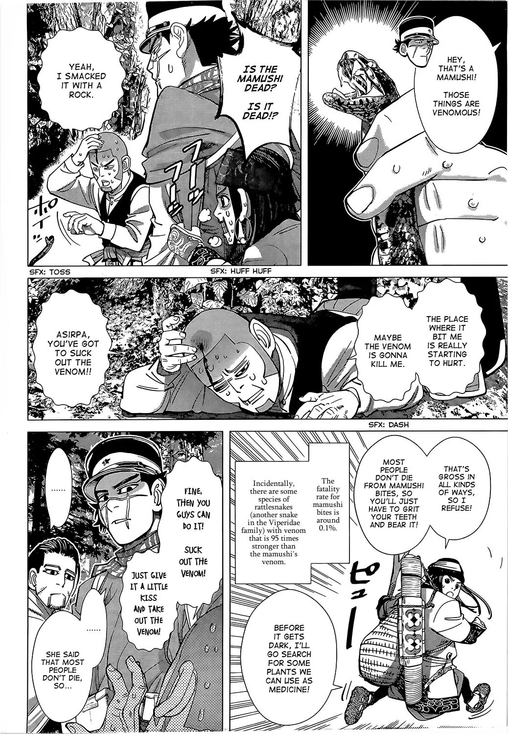 Golden Kamui Chapter 104 page 9 - Chapter 104: A Life and Death Battle Vs the Horrifying Deadly Venom! Deep in the...