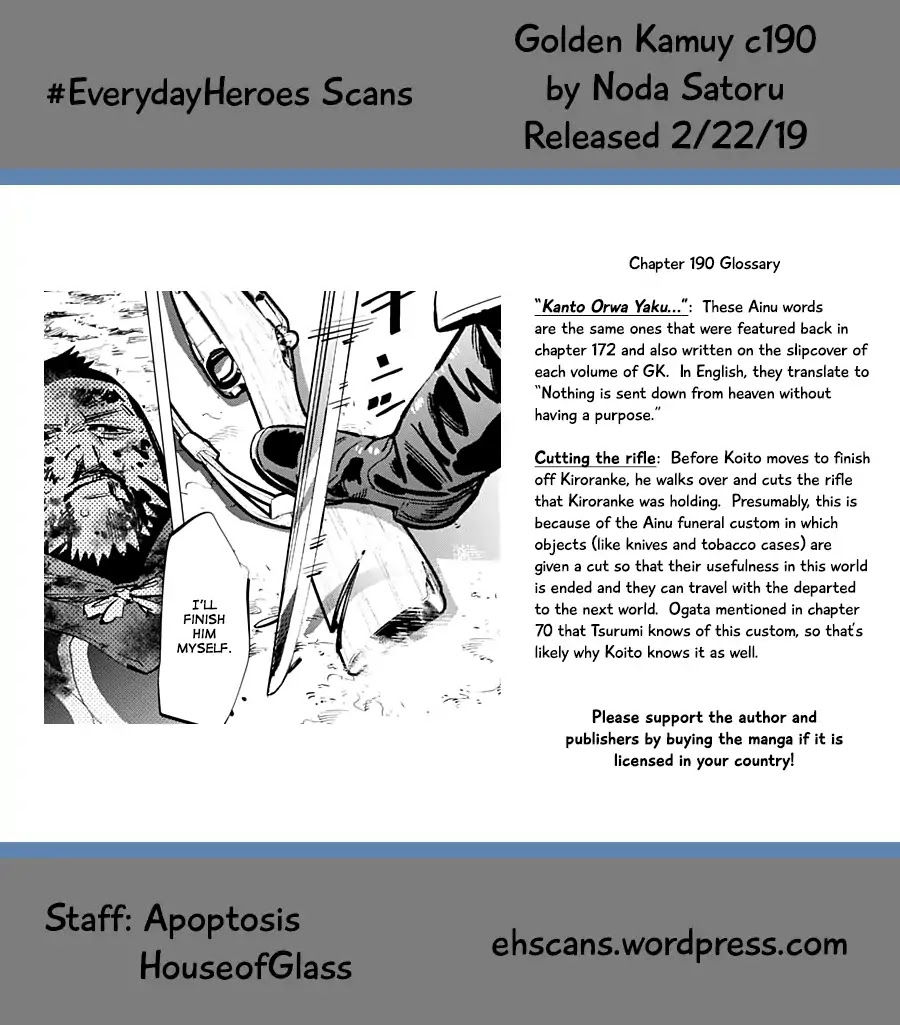 Golden Kamui Chapter 190 page 19 - Chapter 190: For Tomorrow's Sake