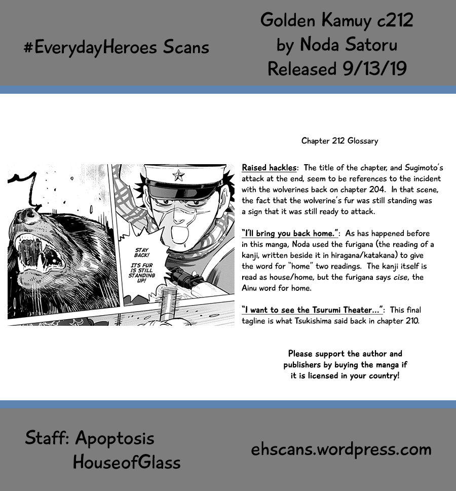 Golden Kamui Chapter 212 page 20 - Chapter 212: Raised Hackles