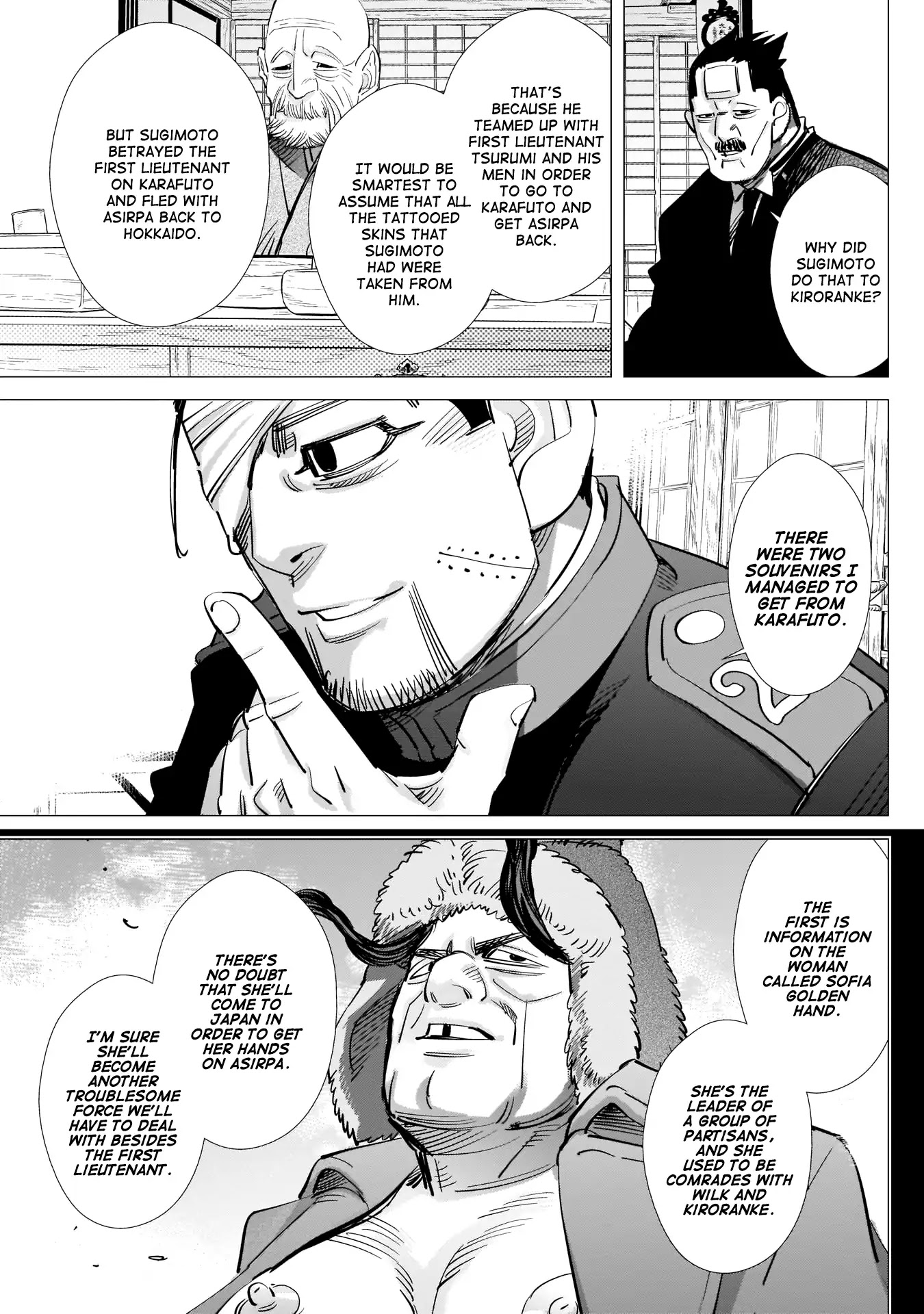 Golden Kamui Chapter 222 page 15 - Chapter 222: Tattooed Skins