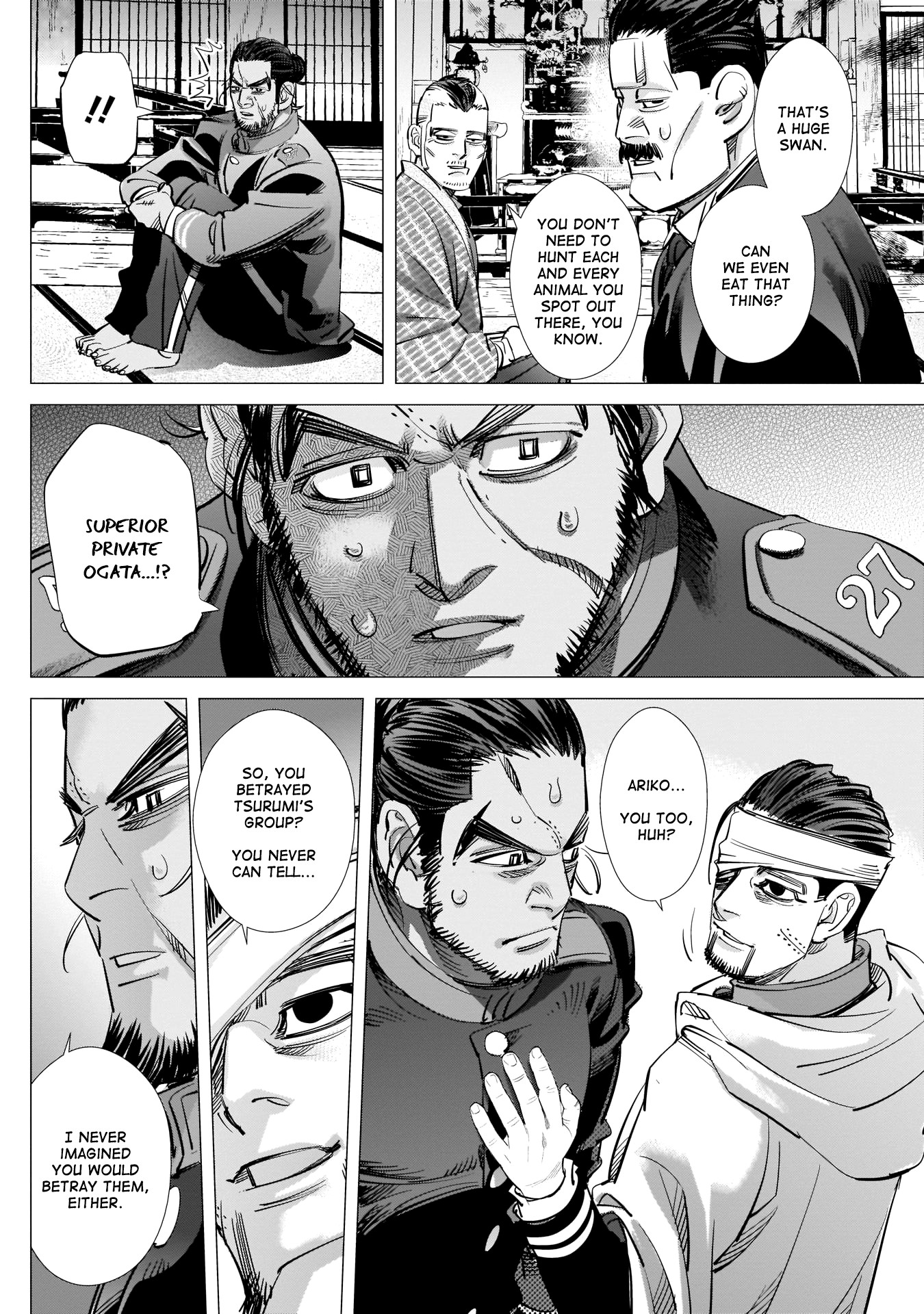 Golden Kamui Chapter 223 page 12 - Chapter 223: Nikaidou Cheers Up